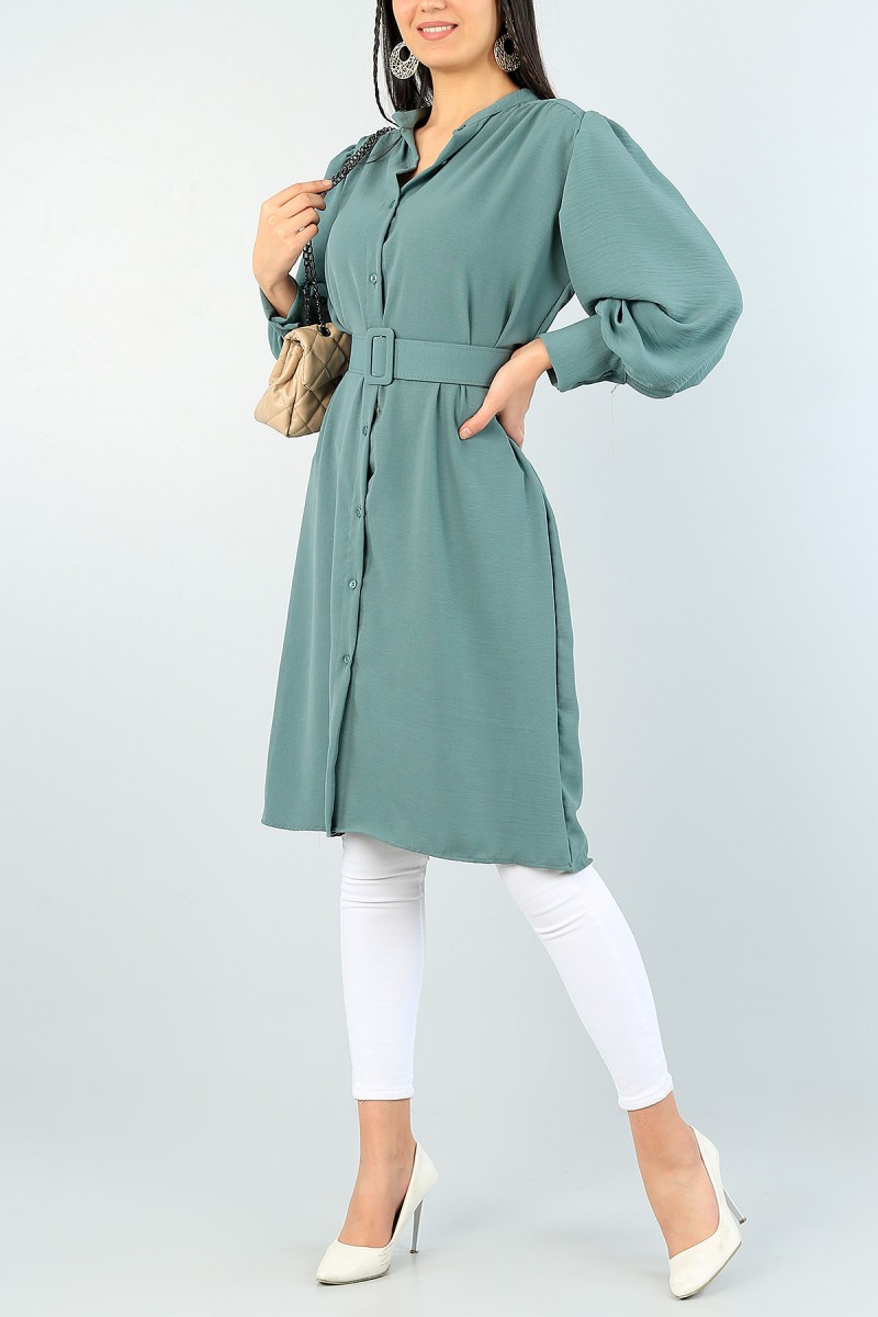 Yeşil Kemerli Aerobin Kumaş Tunik 60988
