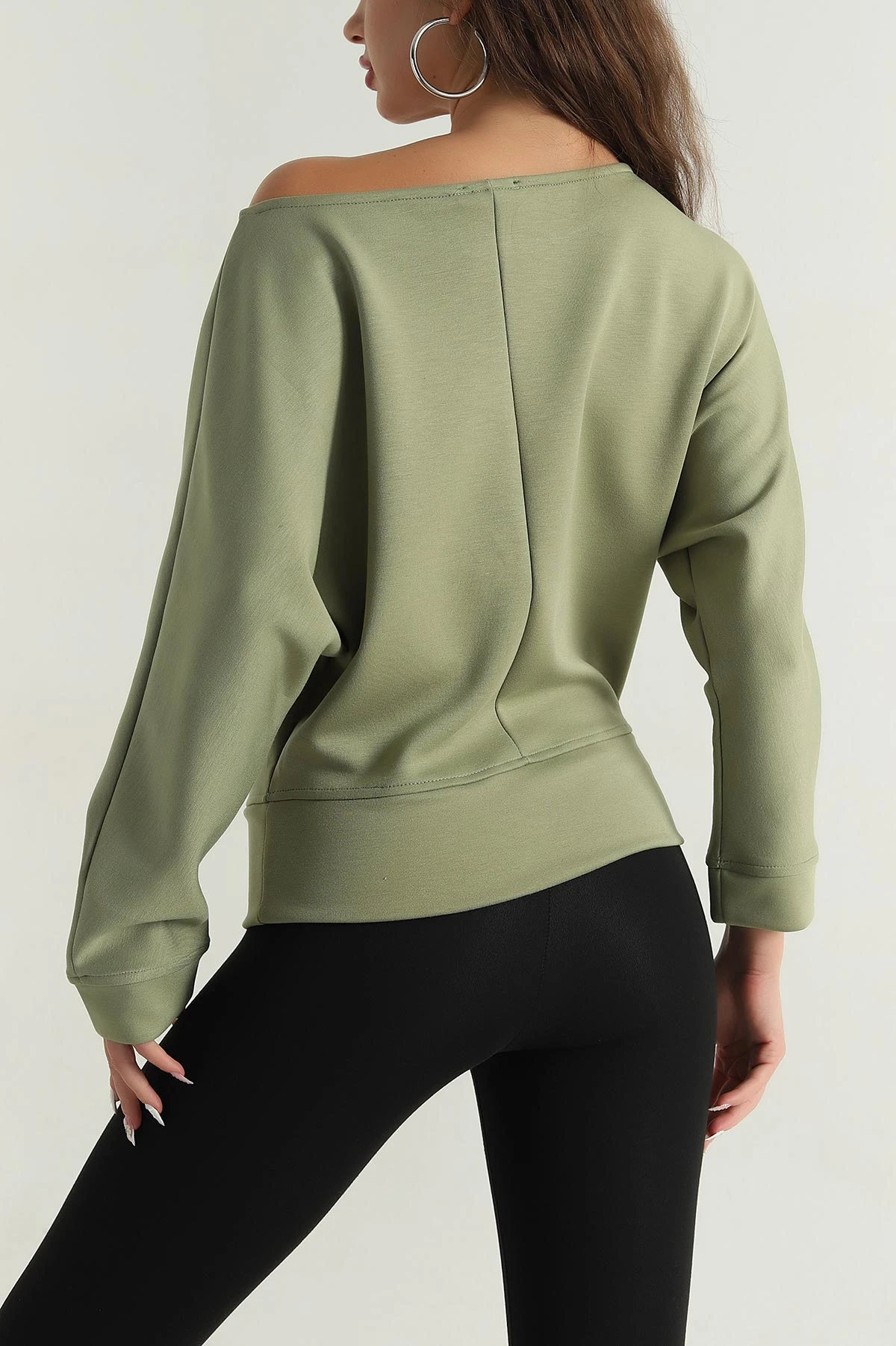 Yeşil Likralı Modal Kadın Bluz 398957