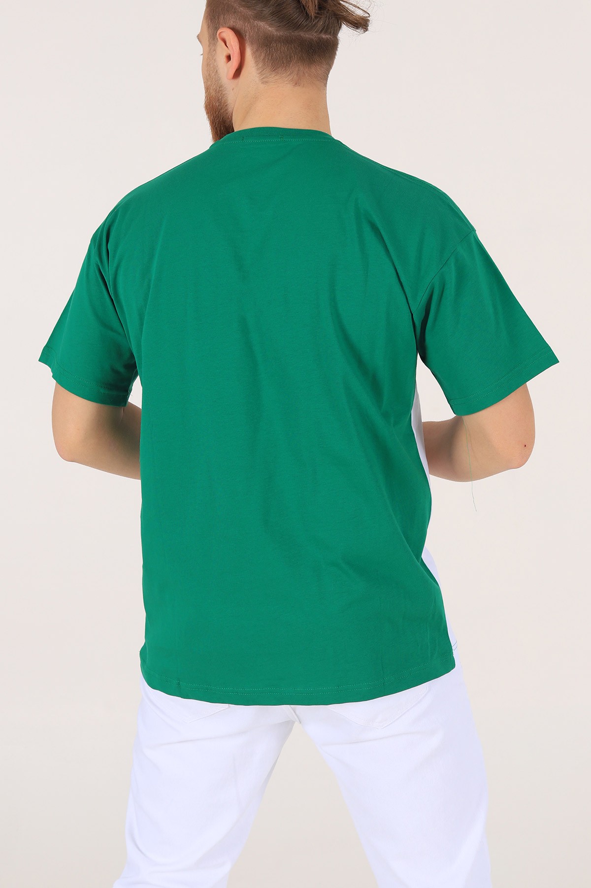 Yeşil Oversize Baskılı Erkek Tişört 171989