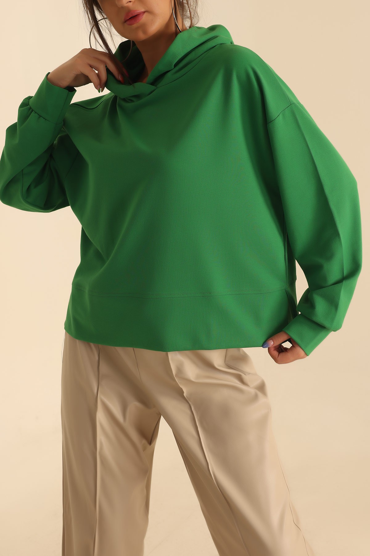 Yeşil Oversize Sweat 204090