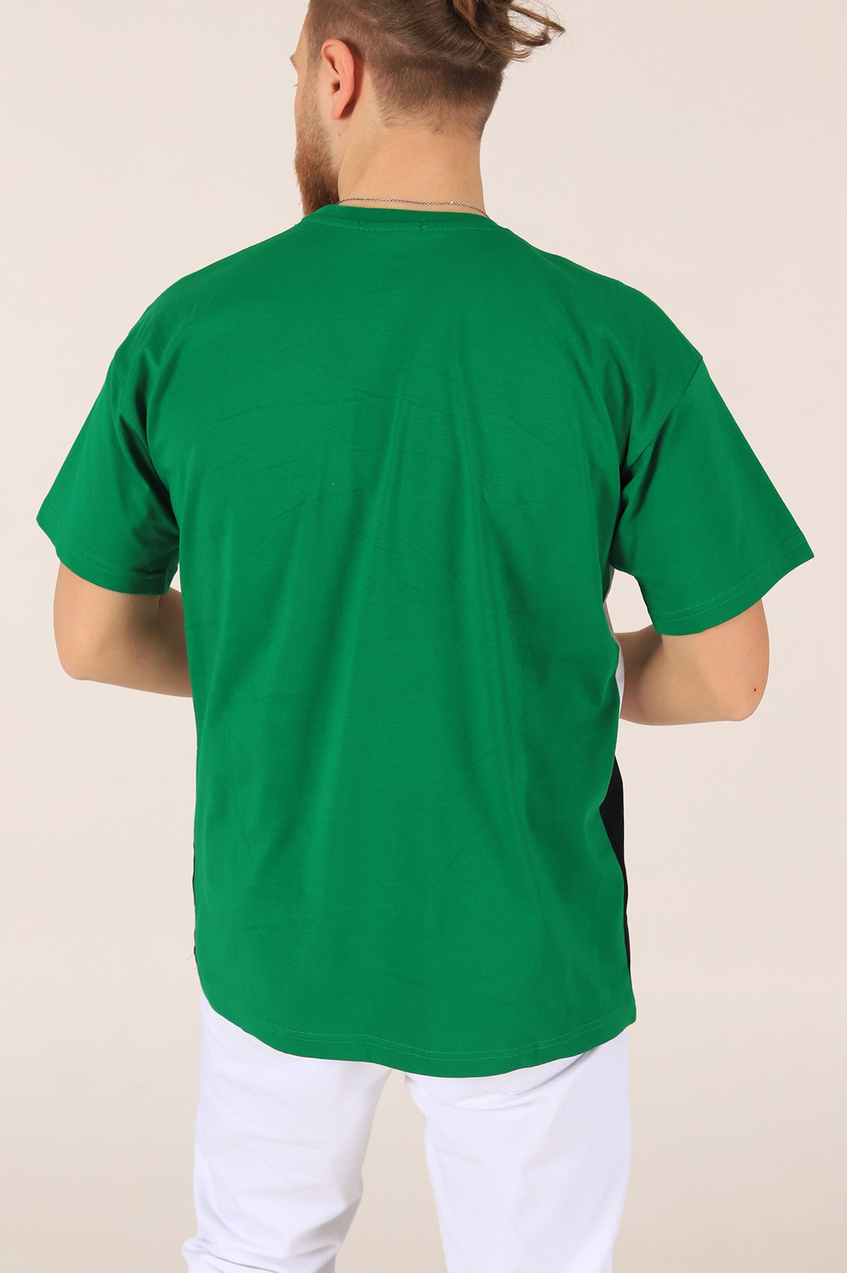 Benetton Yeşili Oversize Yazı Baskılı Tişört 171960