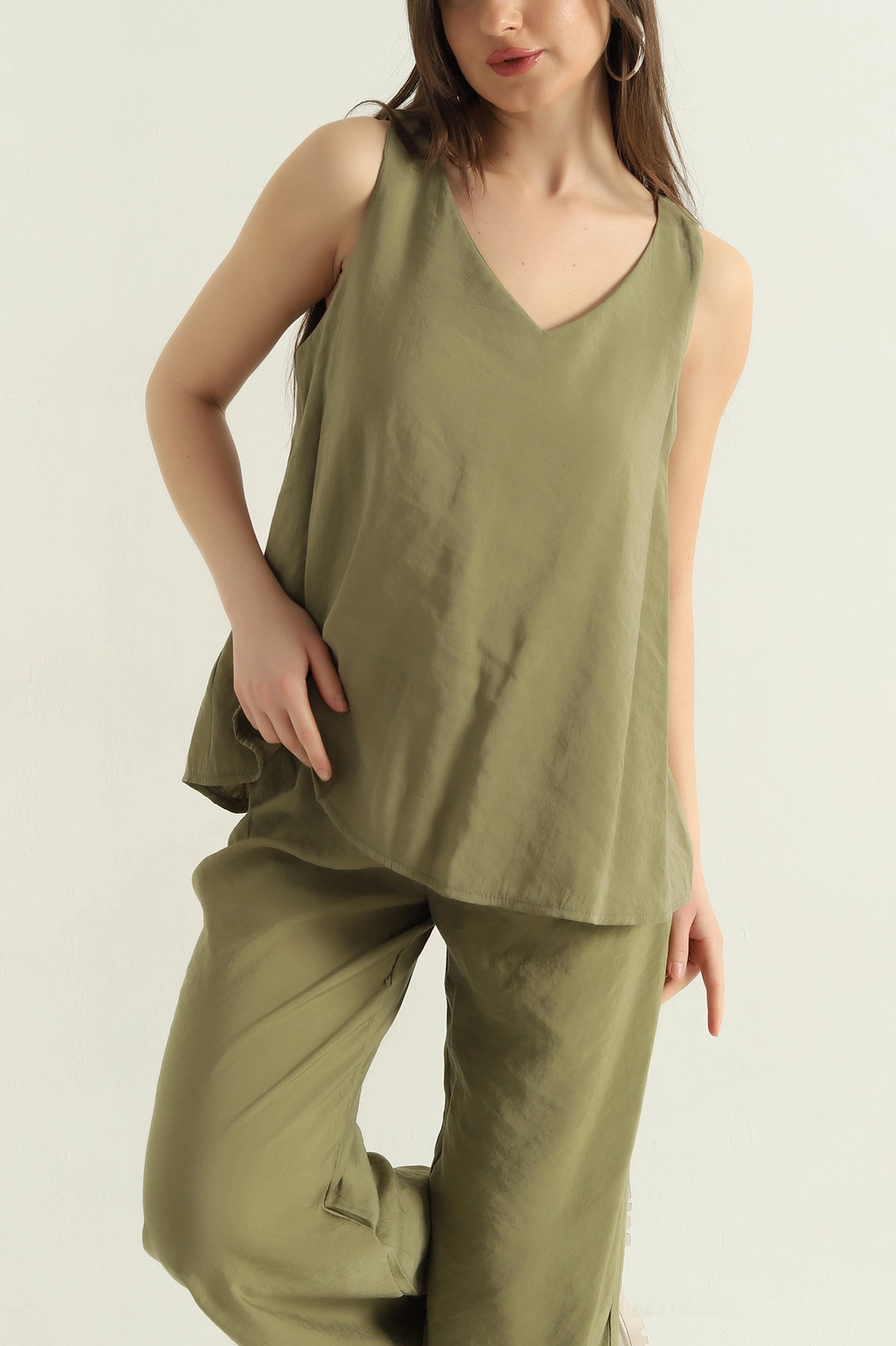 Yeşil Pantolon Bluz Modal Kadın İkili Takım 362253