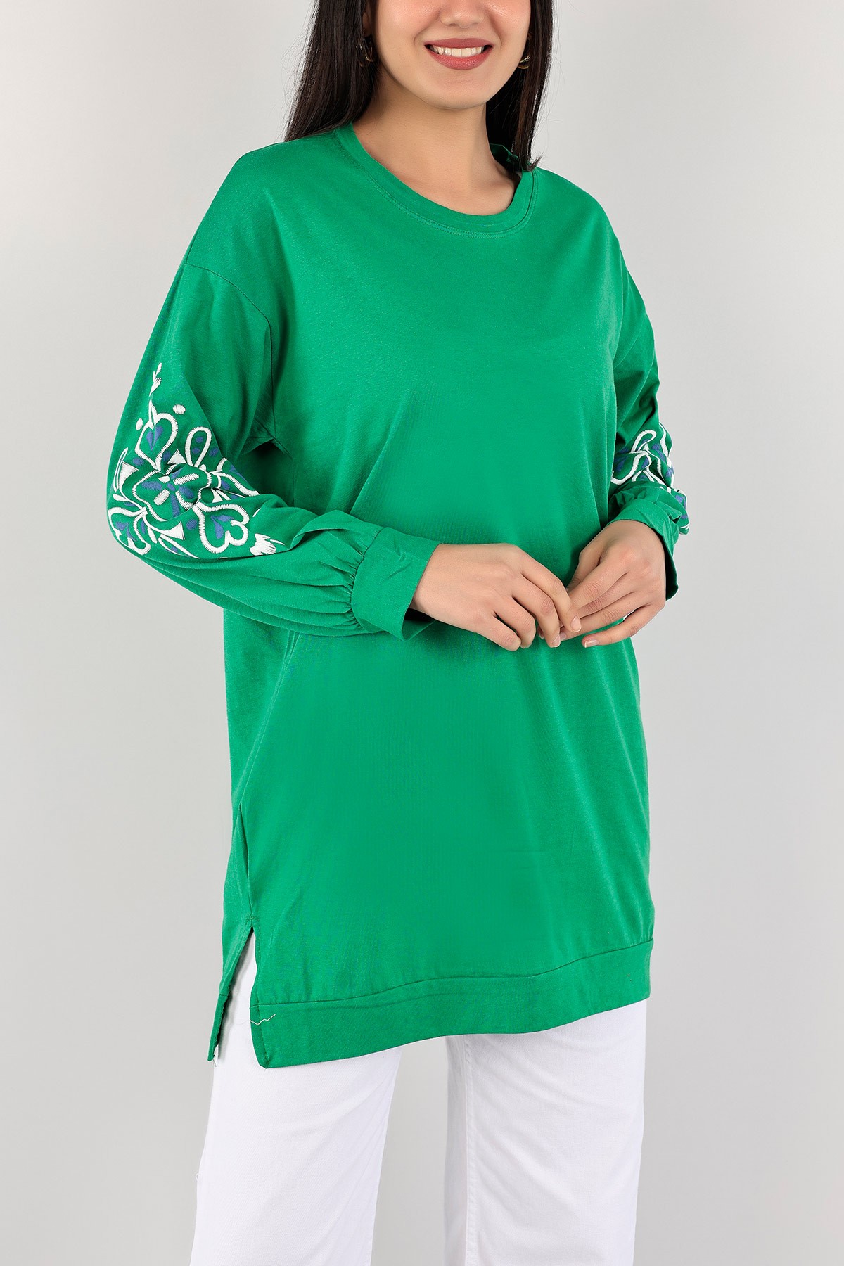 Yeşil Plastik Baskılı Yazlık Tunik 112547