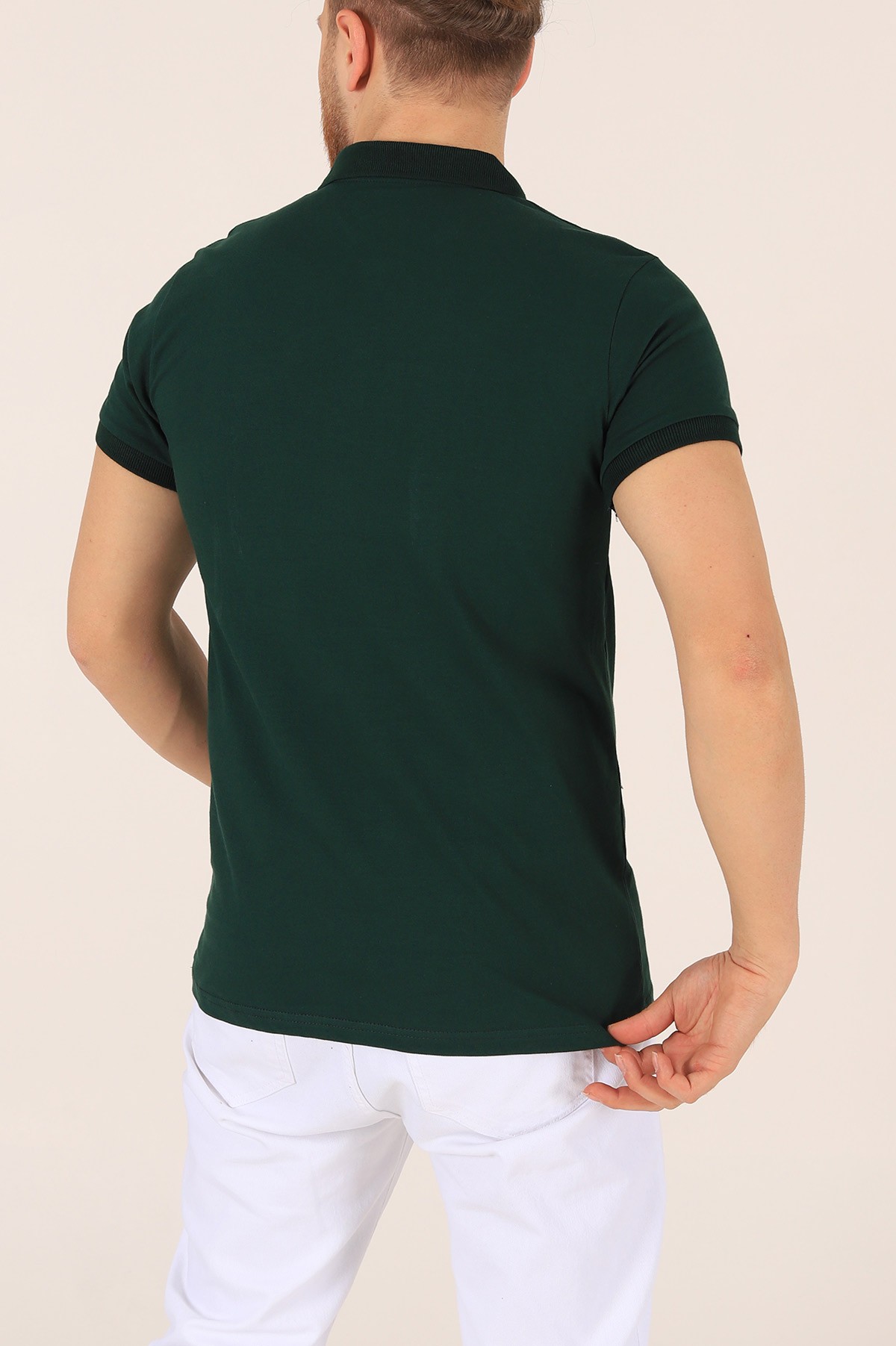 Yeşil Polo Yaka Dügmeli Erkek Tişört 171484