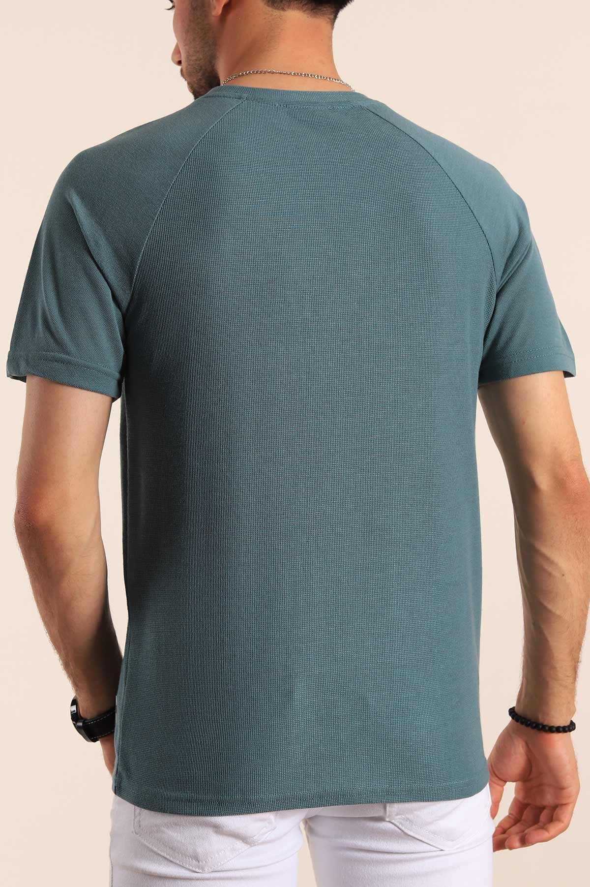 Yeşil Reglan Kol Mikro Delikli Erkek Tişört 187737