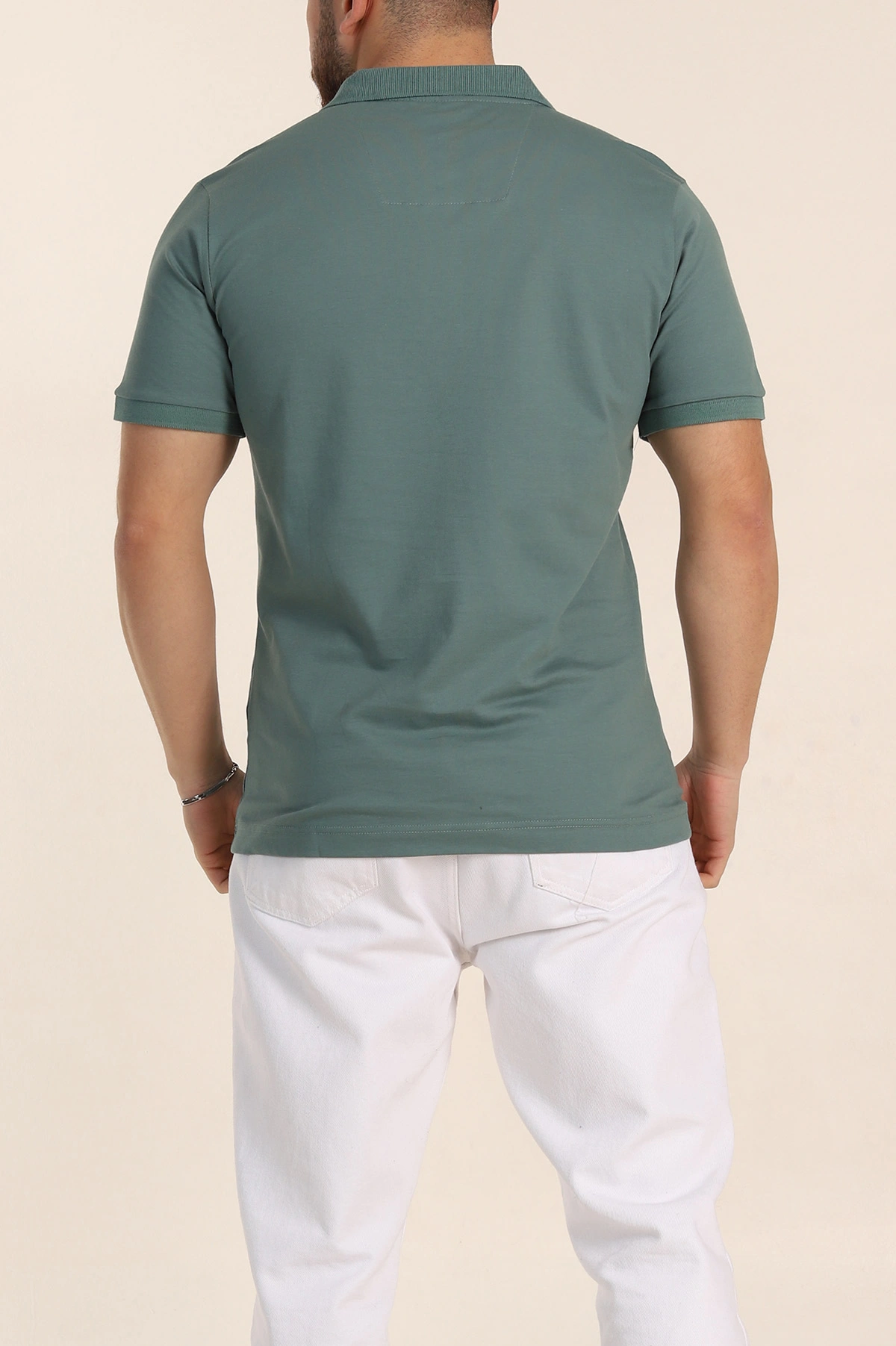 Yeşil Regular Fit Basic Polo Yaka Erkek Tişört 342463
