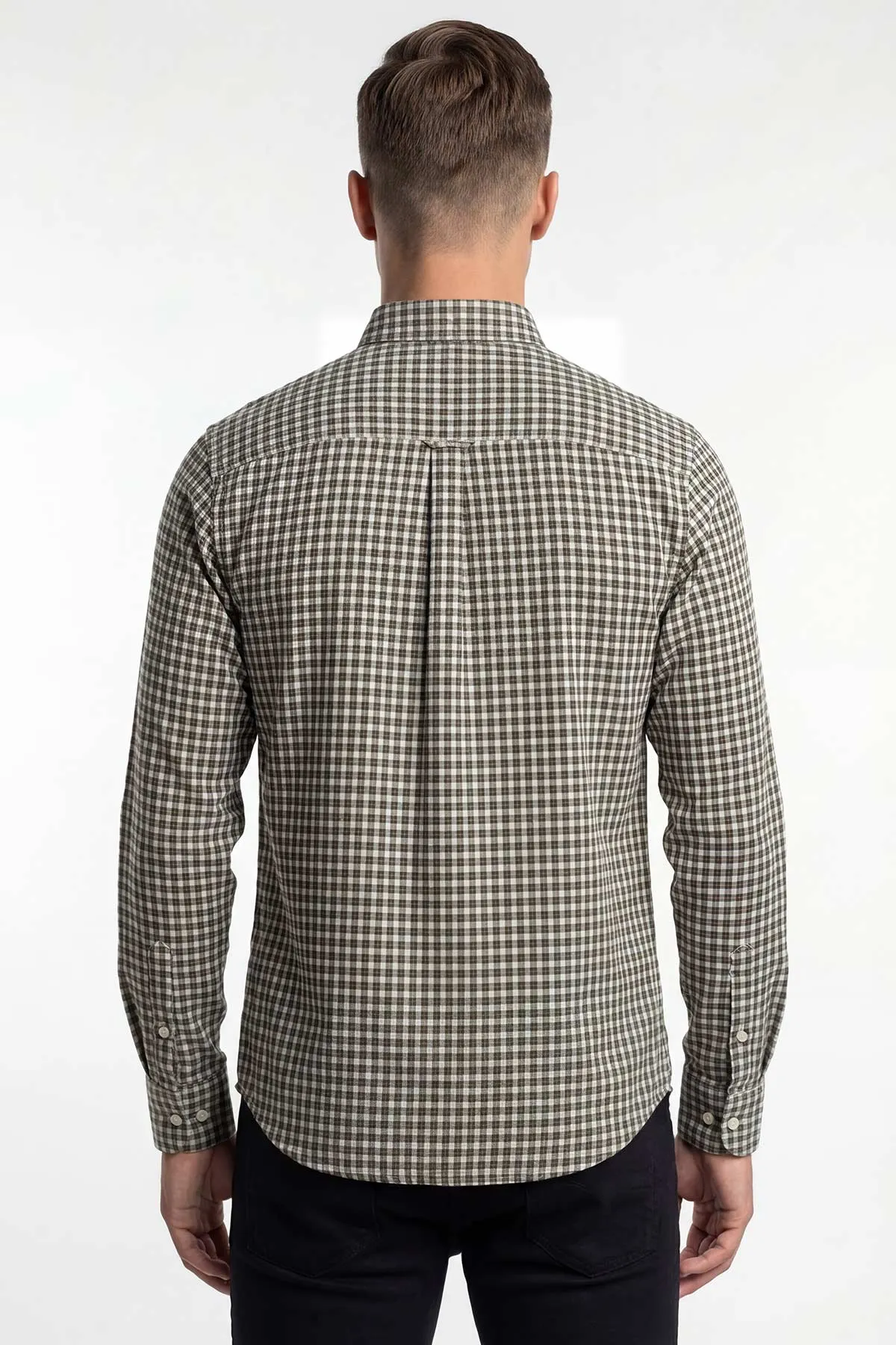 Yeşil Relaxed Fit Ekose Desen Erkek Gömlek 435791