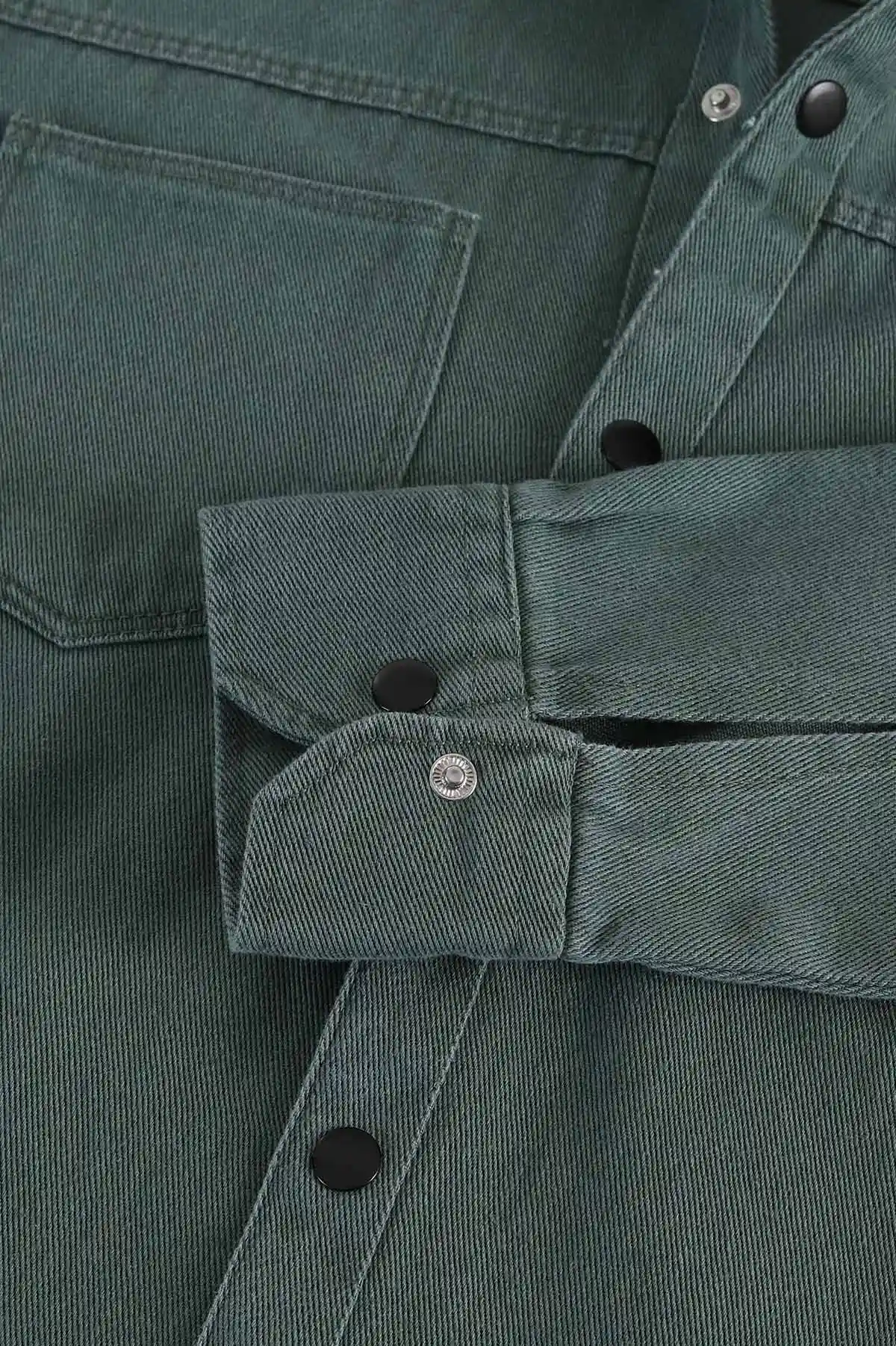 Yeşil Relaxed Fit Gabardin Çift Cepli Yıkamalı Erkek Gömlek 397970