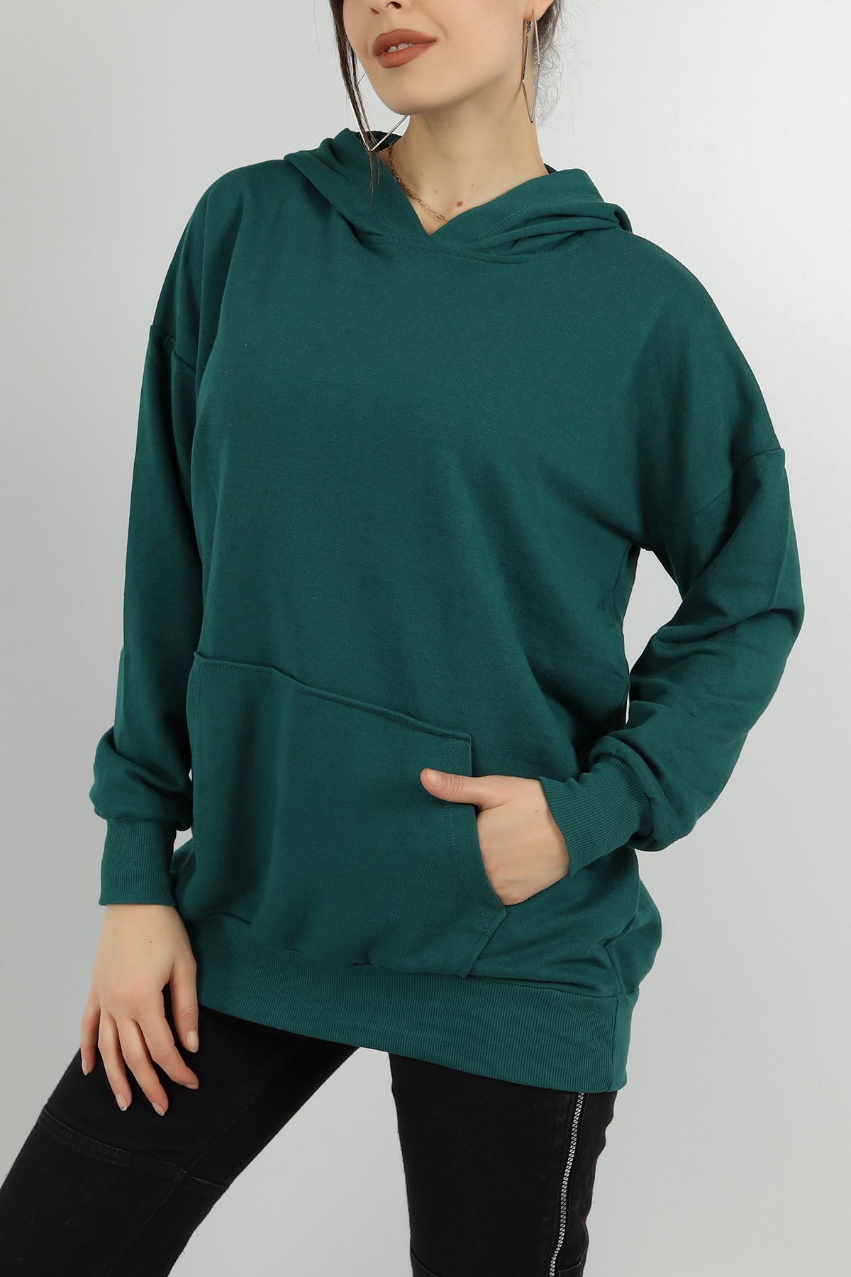 Yeşil Salaş Kalıp Bayan Sweat 144866