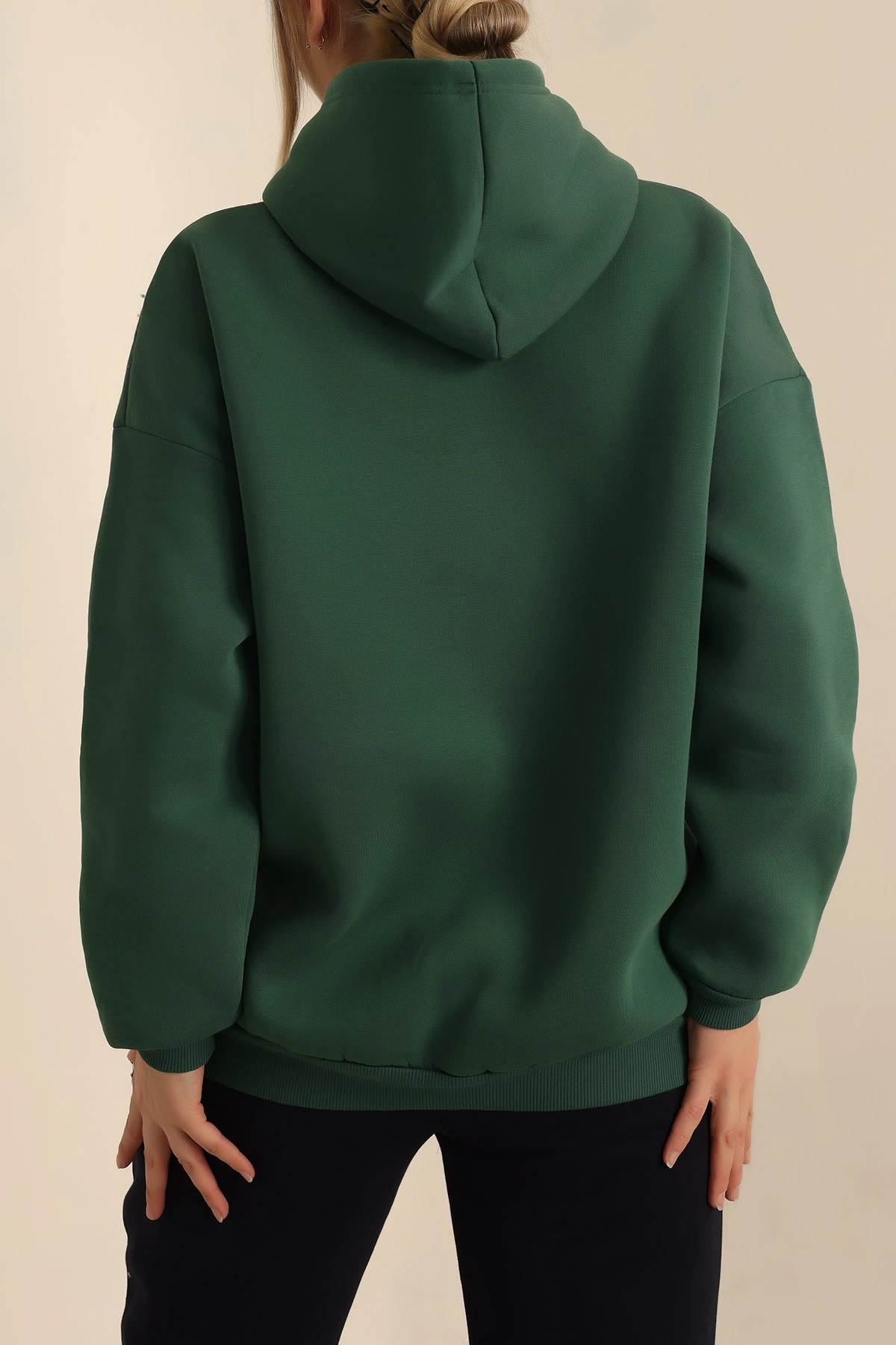 Yeşil Şardonlu Baskılı Bayan Sweat 228835
