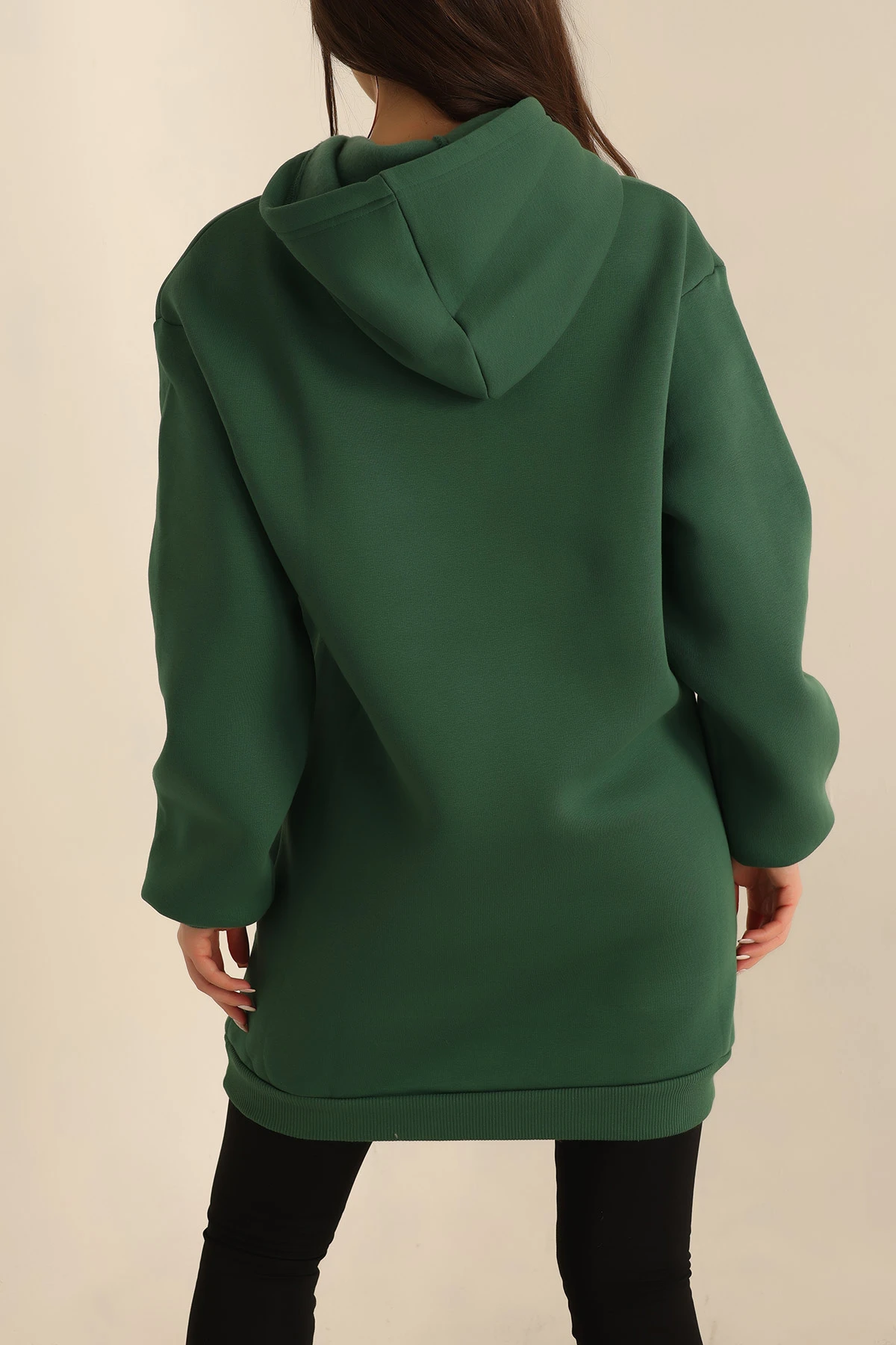 Yeşil Şardonlu Baskılı Sweat Tunik 228102