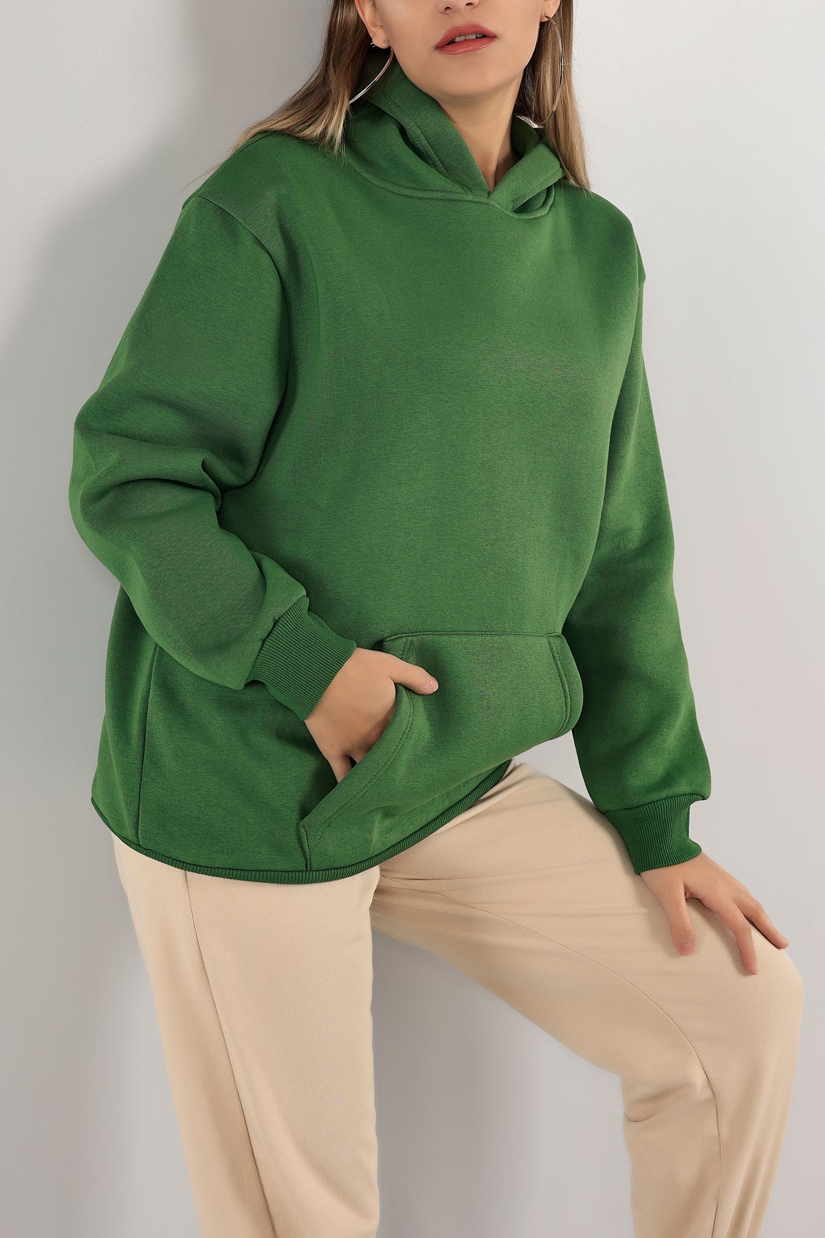 Yeşil Şardonlu Bayan Sweat 136524