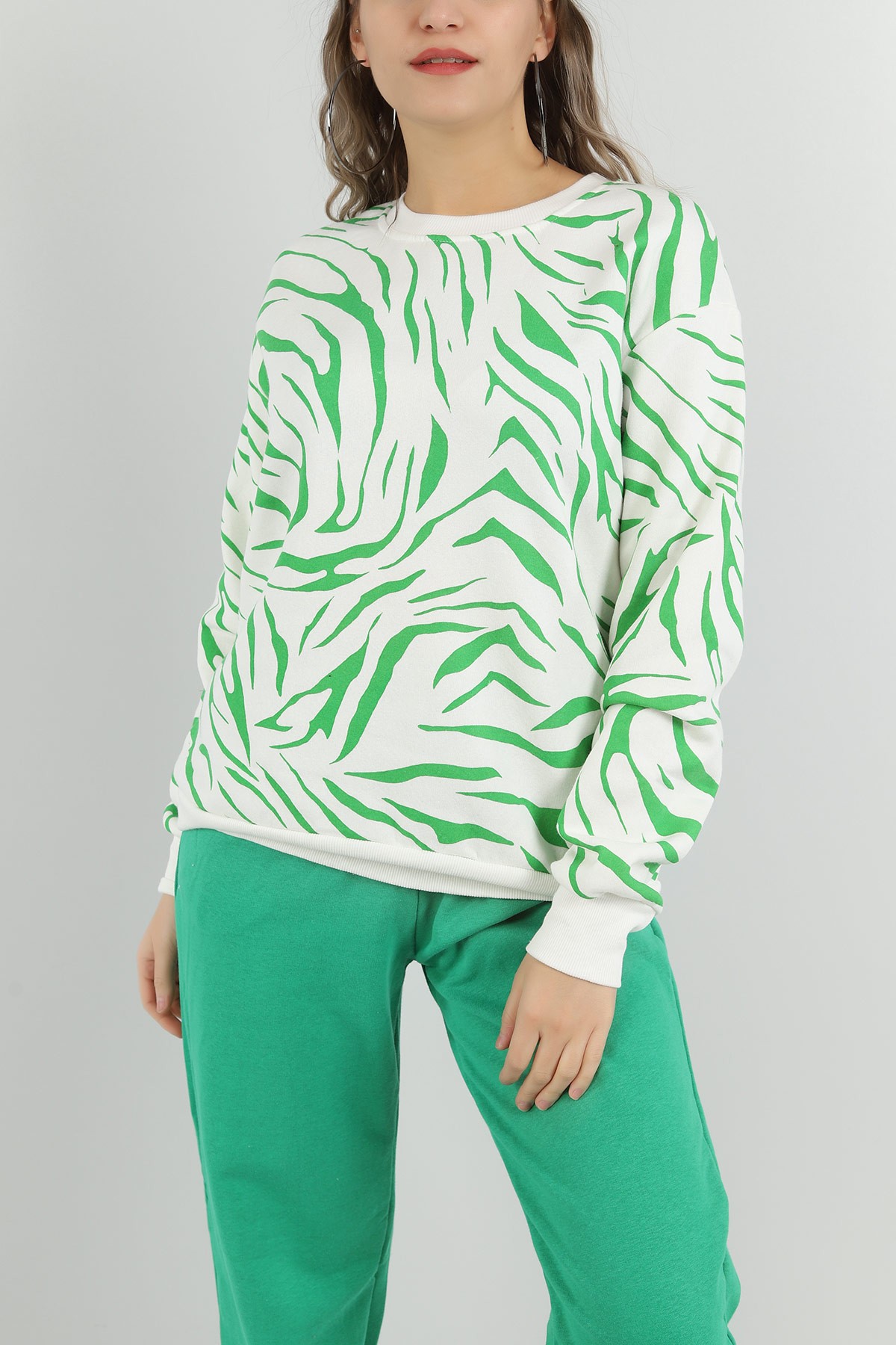 Yeşil Şardonlu Bayan Sweat 149739