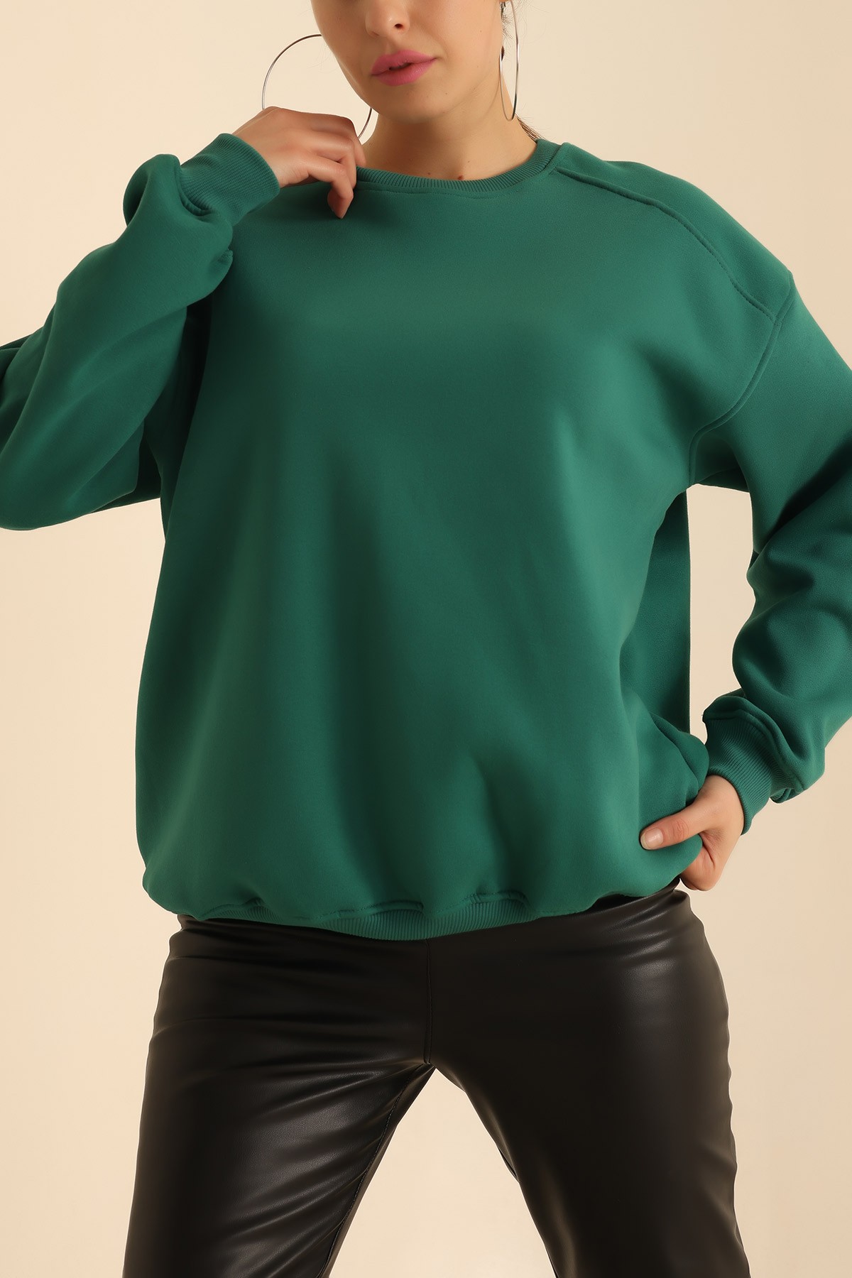 Yeşil Şardonlu Bayan Sweat 217444