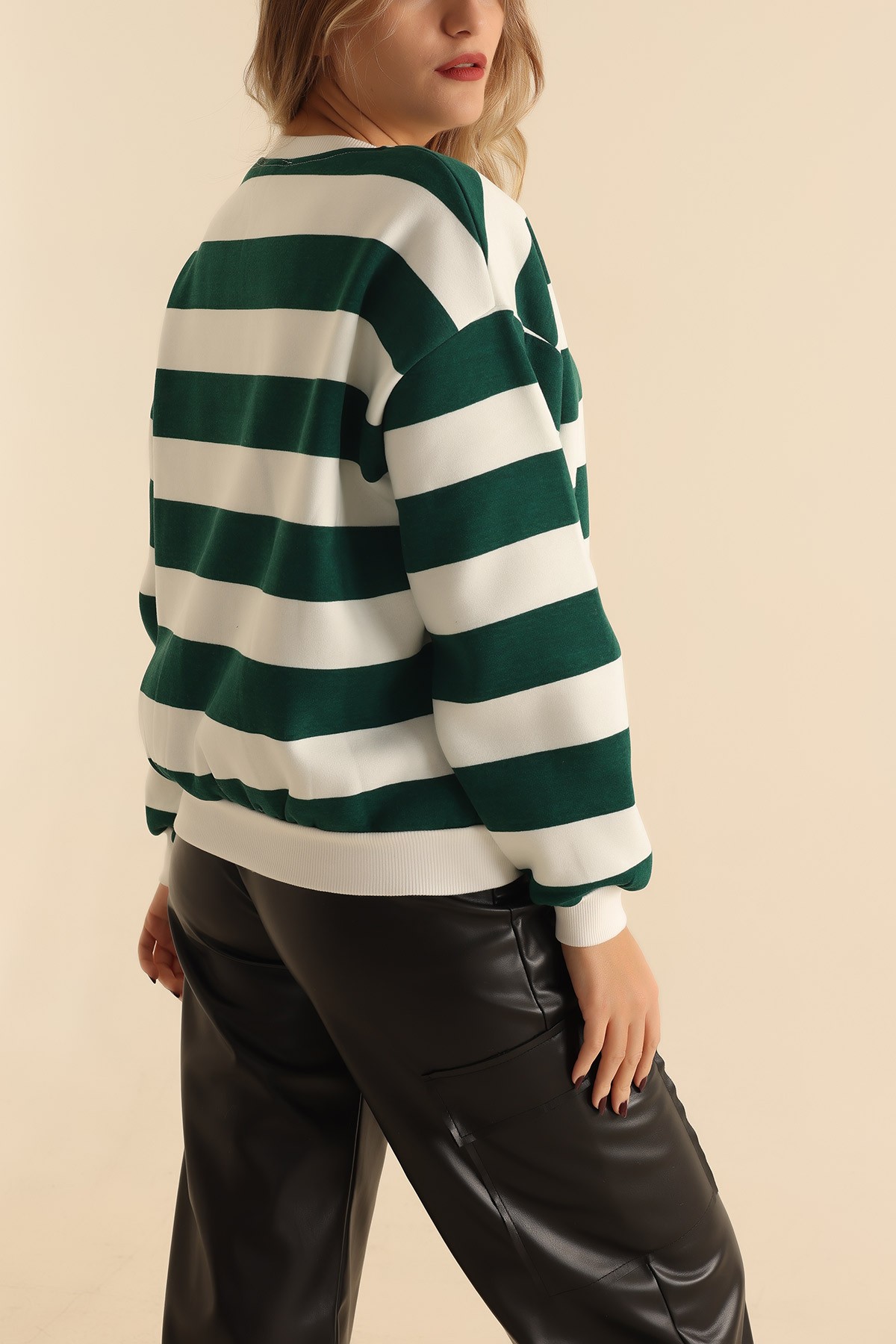 Yeşil Şardonlu Nakışlı Bayan Sweat 213908