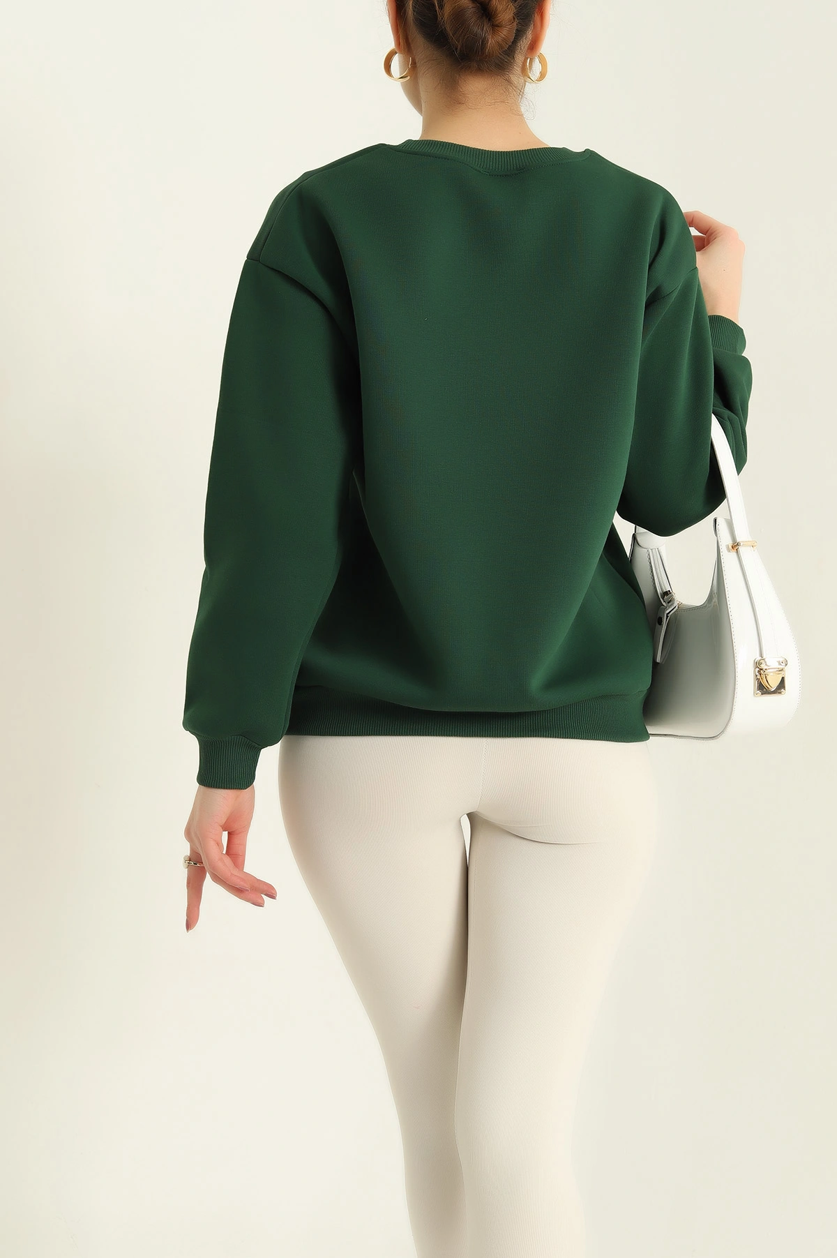 Yeşil Şardonlu Üç İp Bayan Sweat 332350