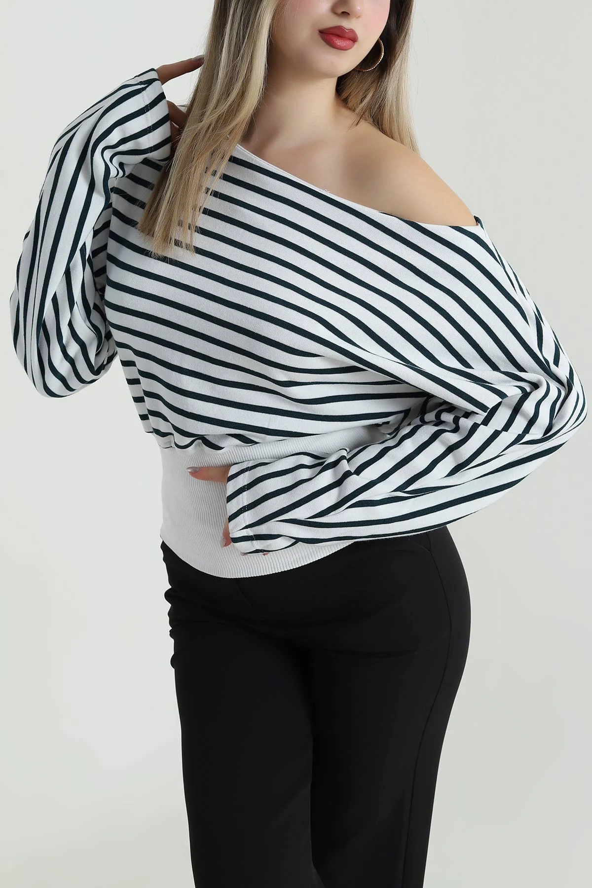 Yeşil Şardonsuz Üç İp Kadın Sweat 488018