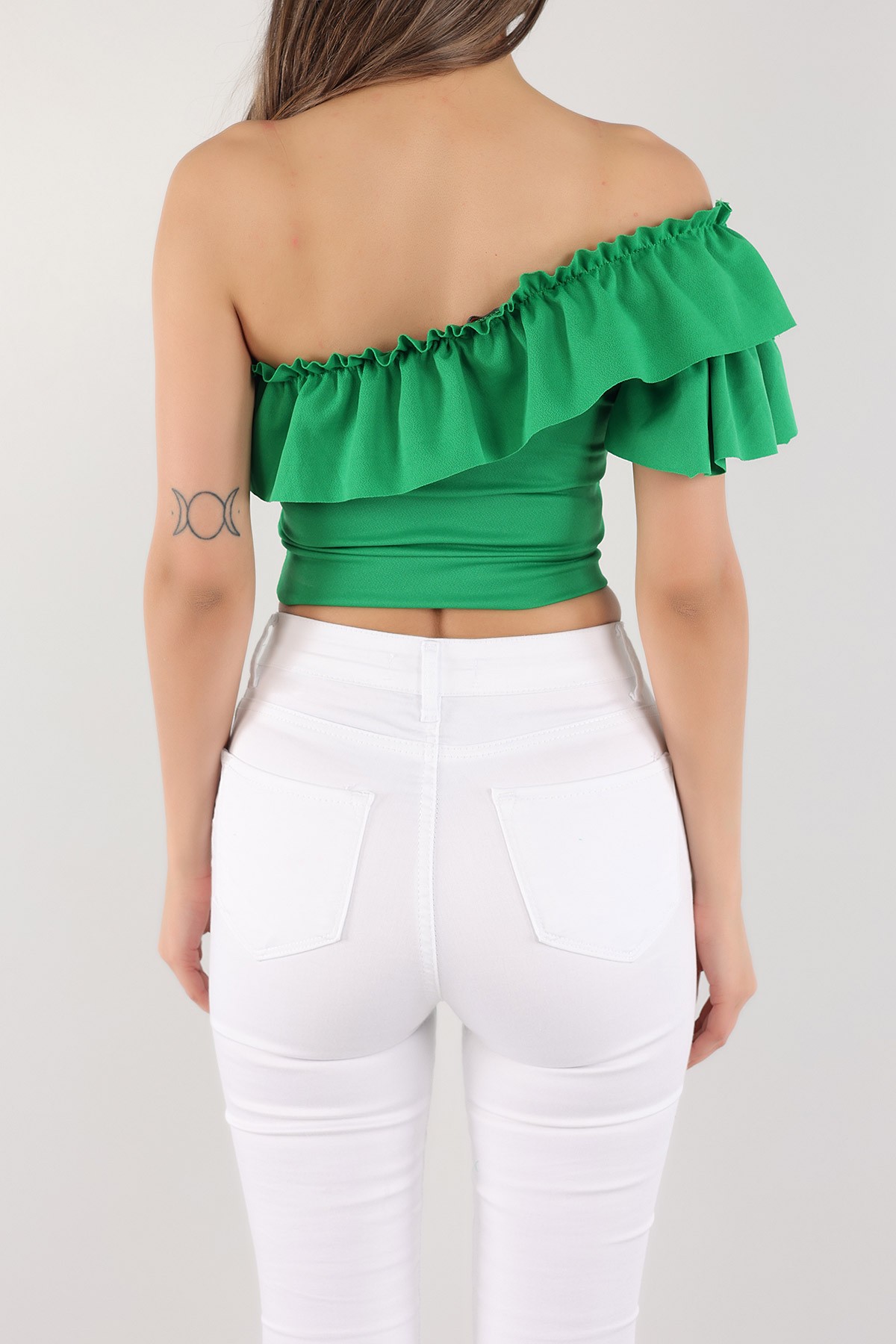 Yeşil Volanlı Bluz 171768