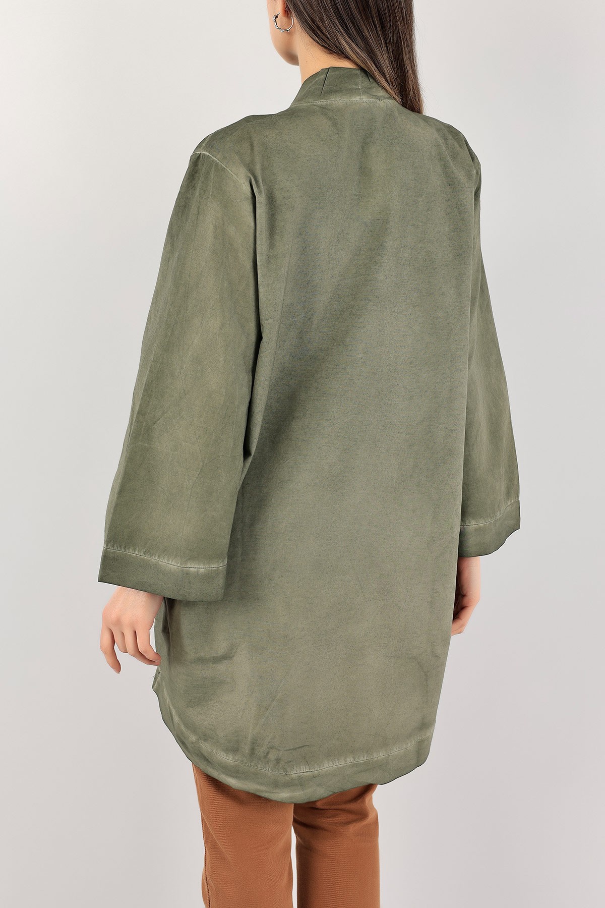 Yeşil Yağ Yıkama Yeni Sezon Kimono 108997