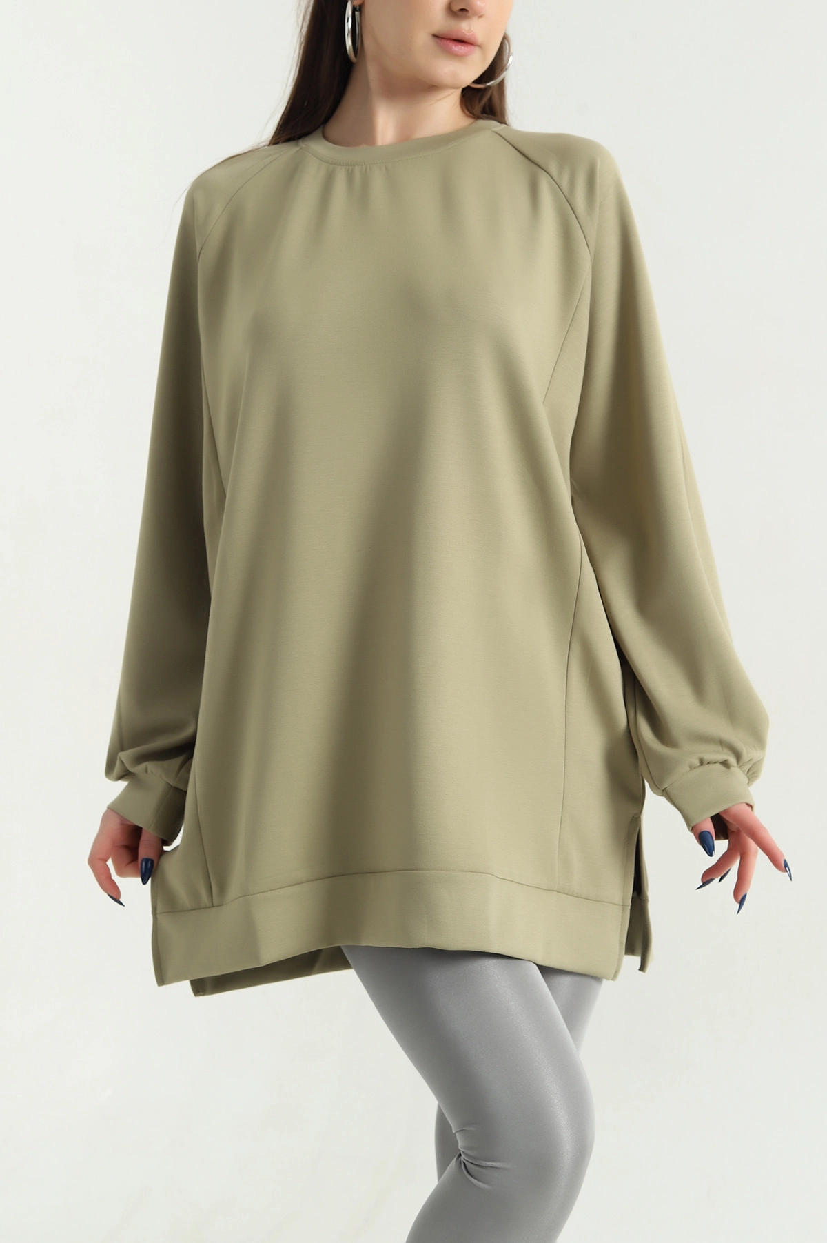 Yeşil Yanları Parçalı Oysho Tunik 339074