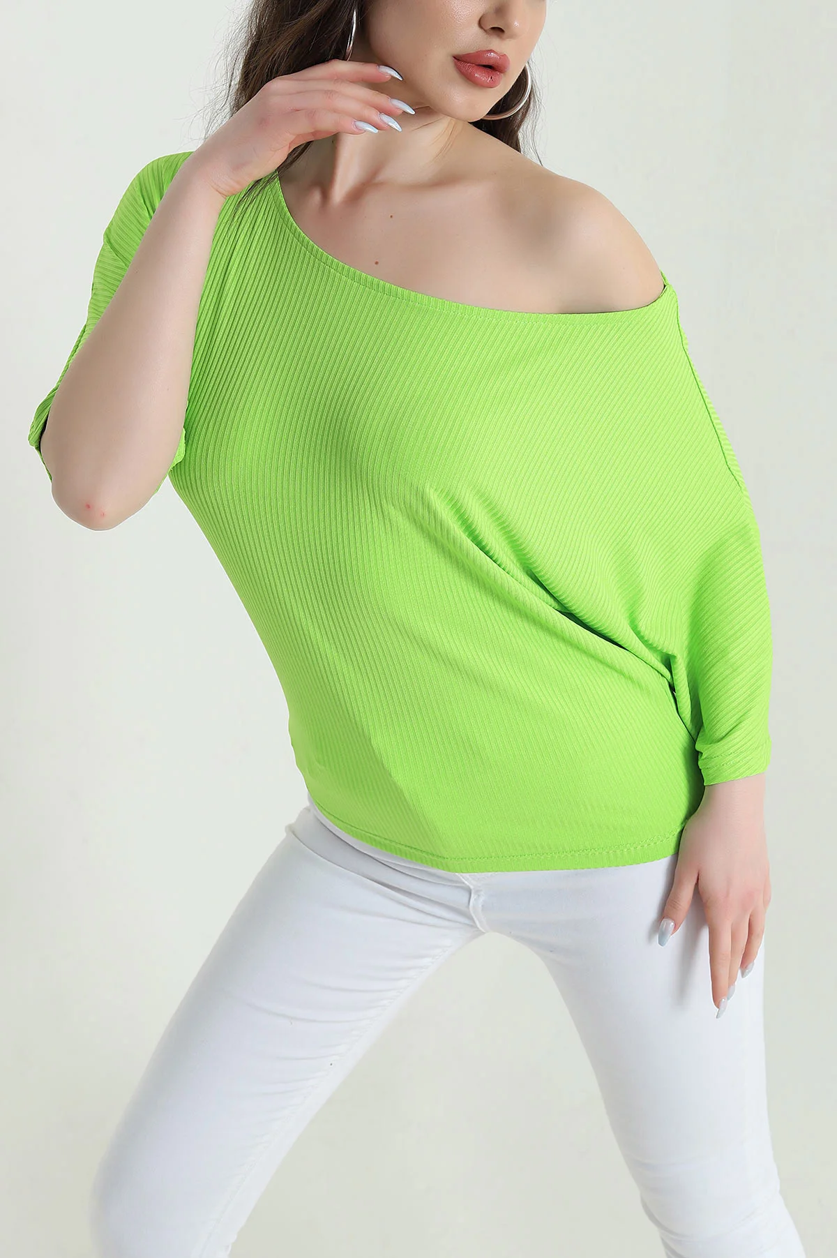 Yeşil Yarasa Kol Kadın Bluz 449241
