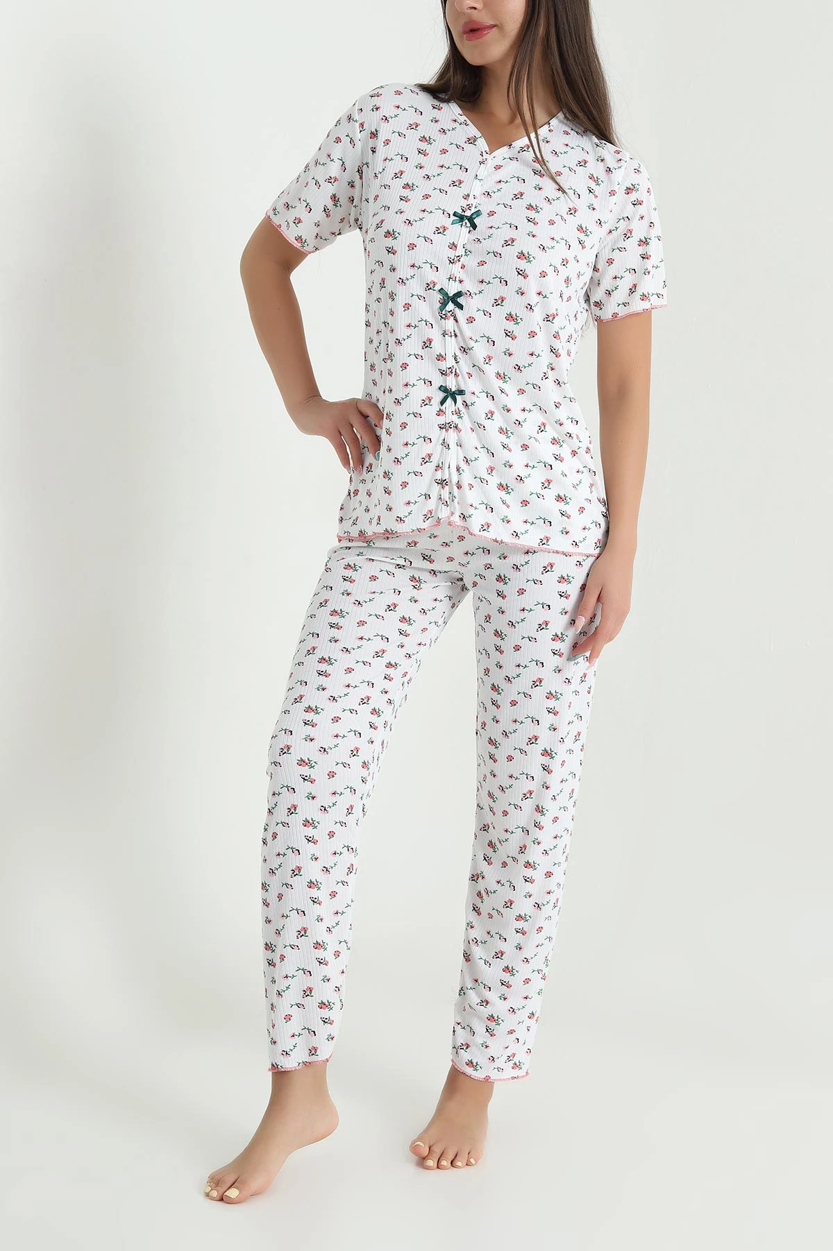 Yeşil Yeni Sezon Kadın Pijama Takımı 466336