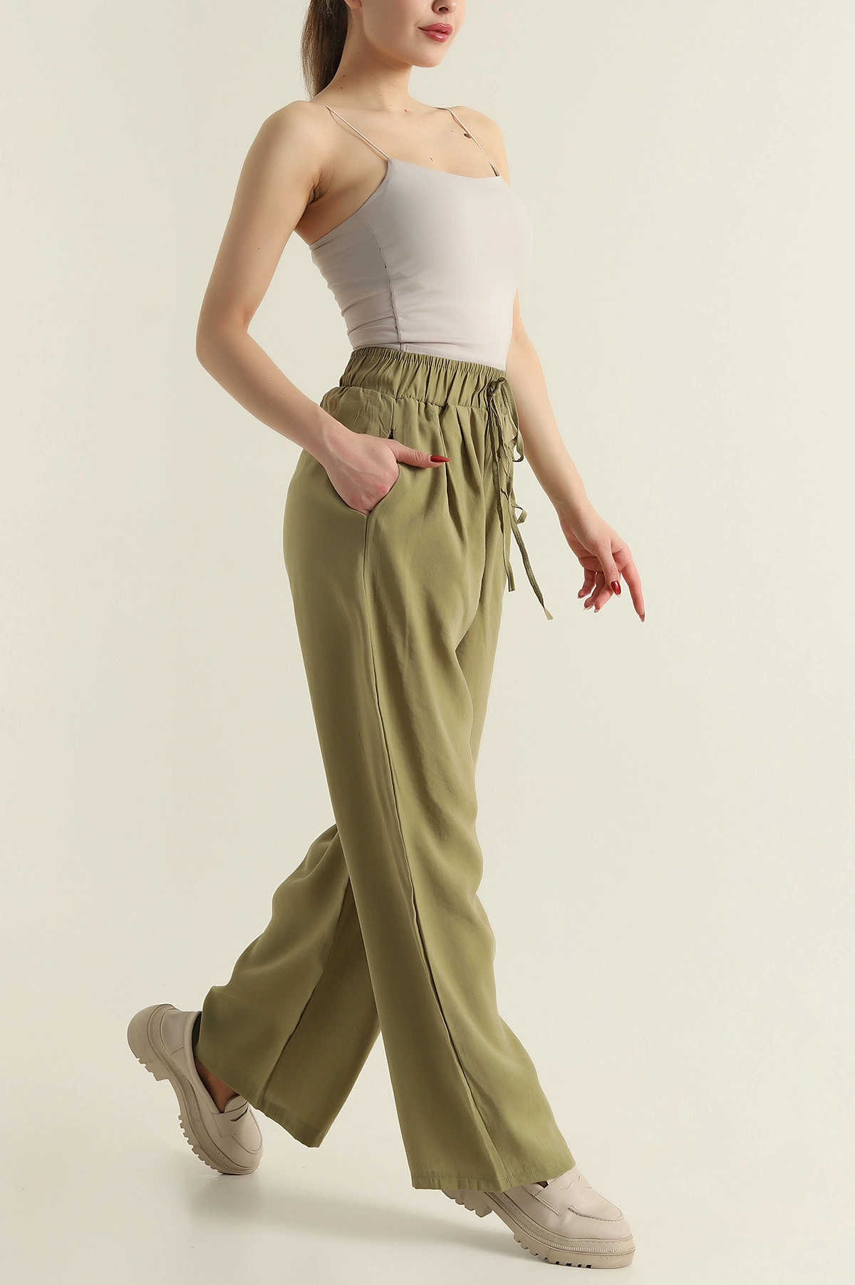 Yeşil Yeni Sezon Modal Kadın Pantolon 425232