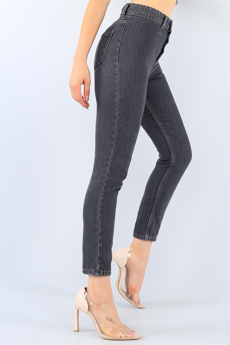 Yüksek Bel Füme Bayan Kot Pantolon 38495