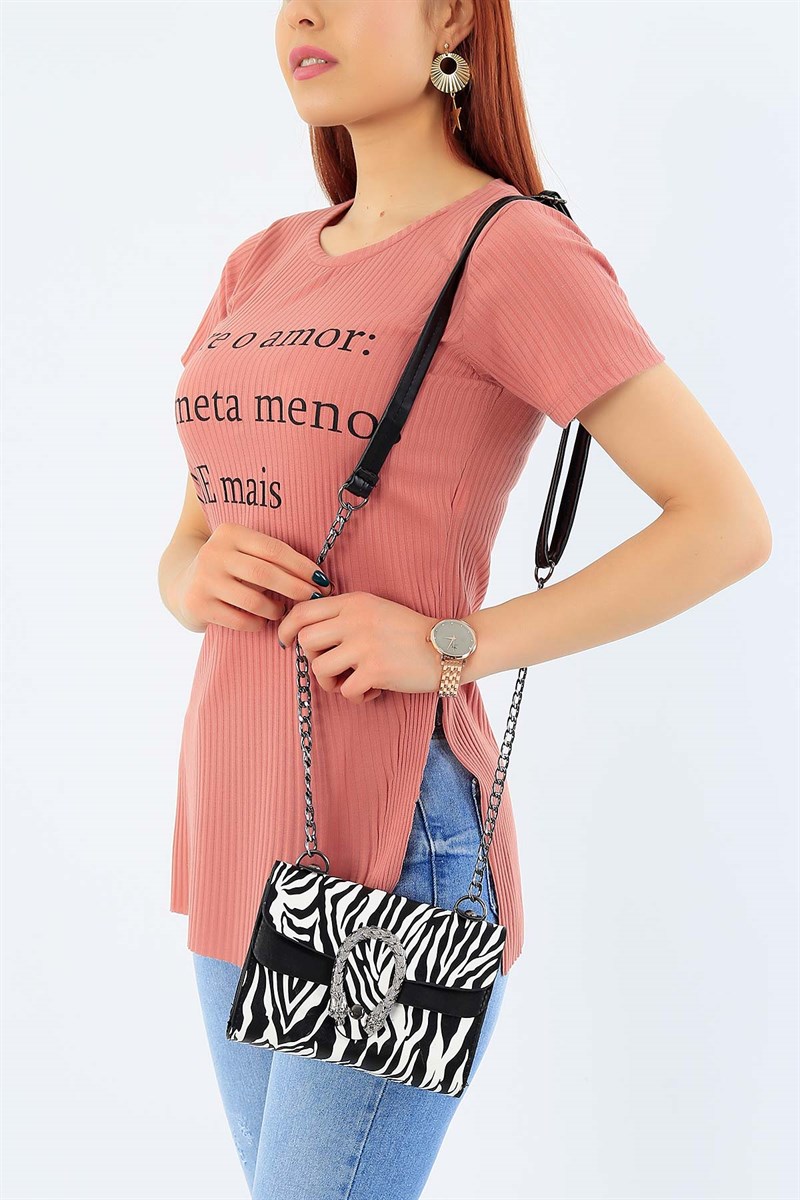 Zebra Desenli Bayan Omuz Çantası 31587