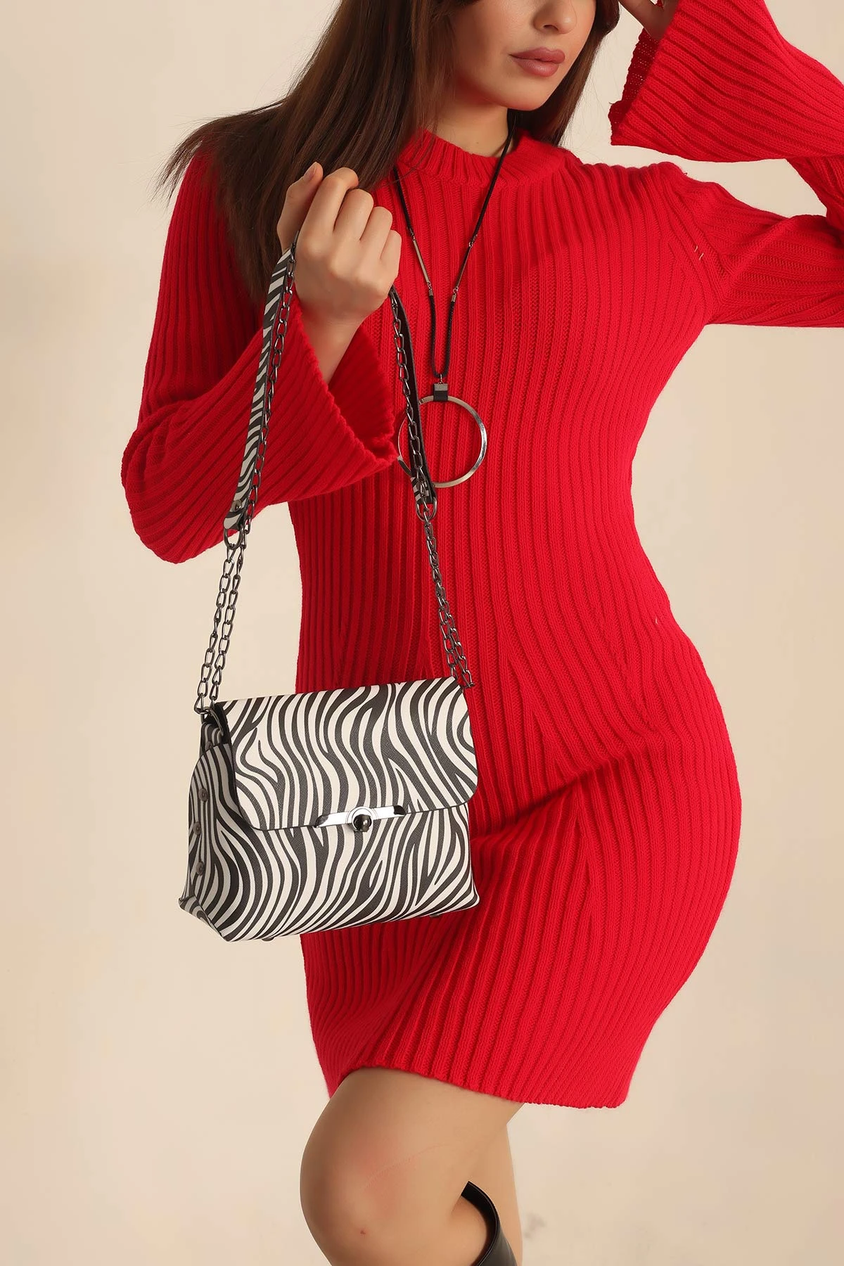 Zebra Desenli Omuz Çantası 236232