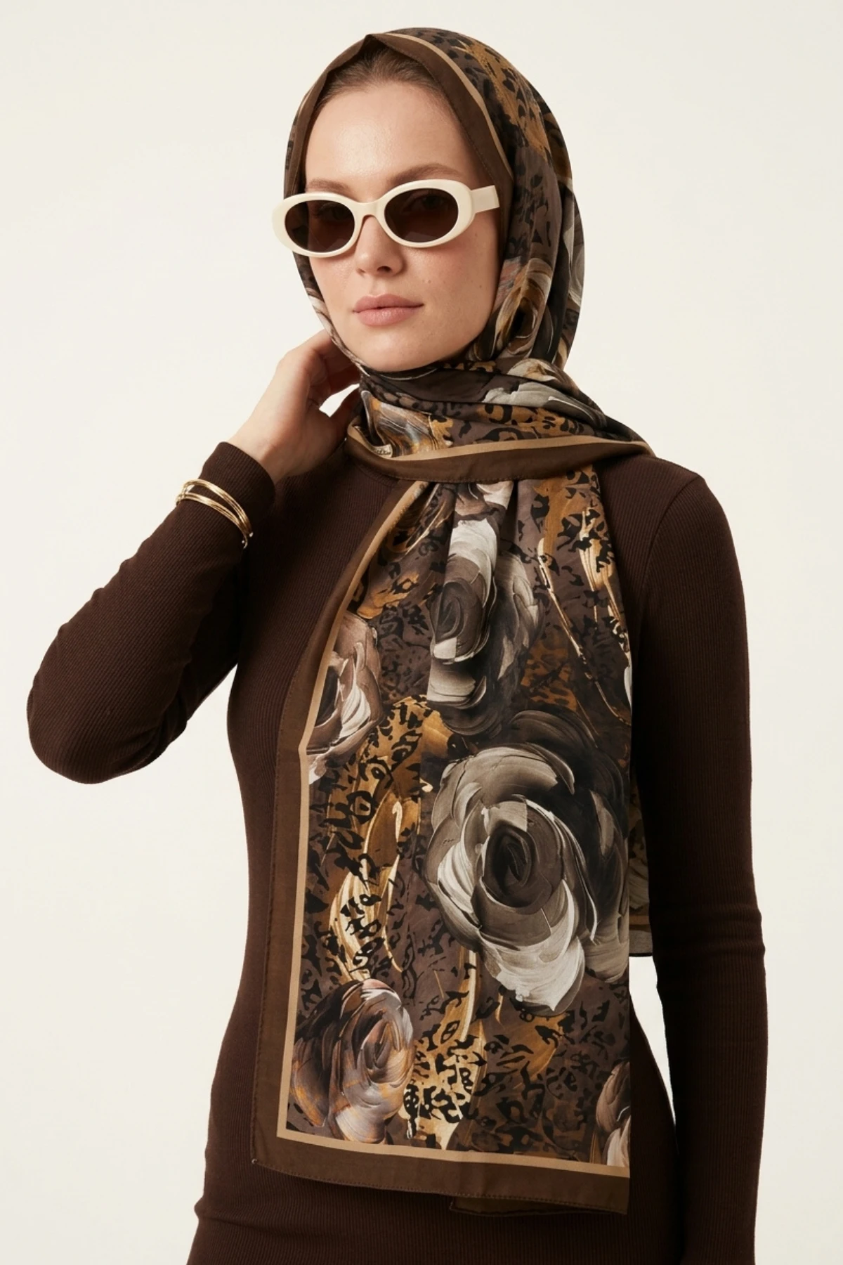Zeytin 75x180 Cm Our Fashion Dijital Baskılı Desenli Soft Şal 408626