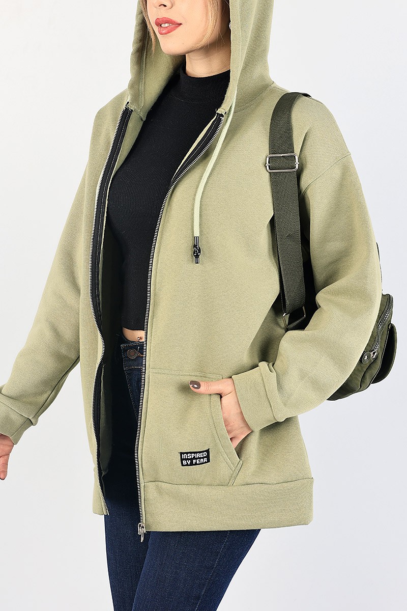 Zeytin Şardonlu Fermuarlı Sweat 88320