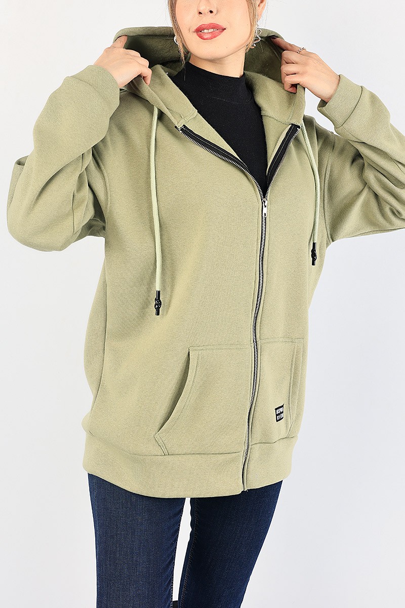 Zeytin Şardonlu Fermuarlı Sweat 88320