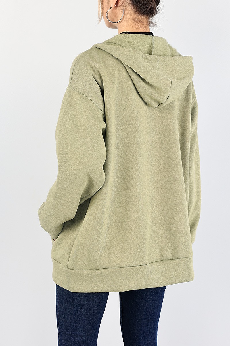 Zeytin Şardonlu Fermuarlı Sweat 88320