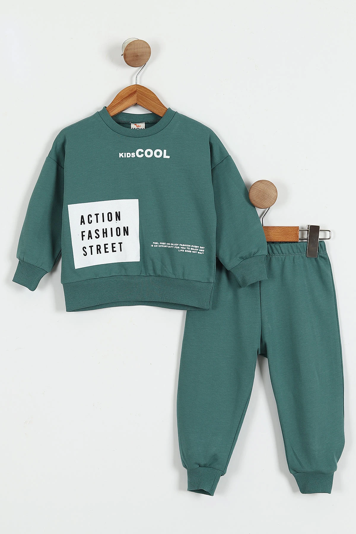 Zümrüt Yeşili (1-4 Yaş) Action Fashion Baskılı   2 İp Erkek Çocuk Takım 428609