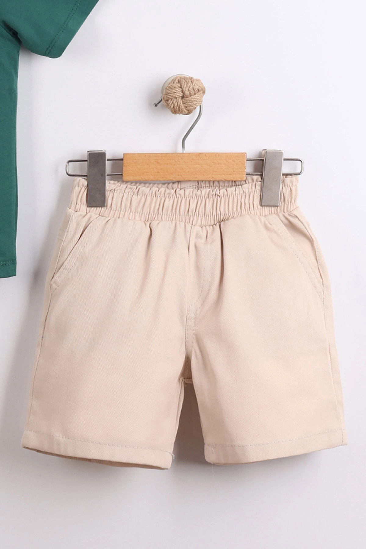 Zümrüt Yeşili (2-10  Yaş) Polo Yaka Cool Boy Baskılı Tişörtlü Gabardin Şortlu Erkek Çocuk Yazlık 2'li Takım 454610