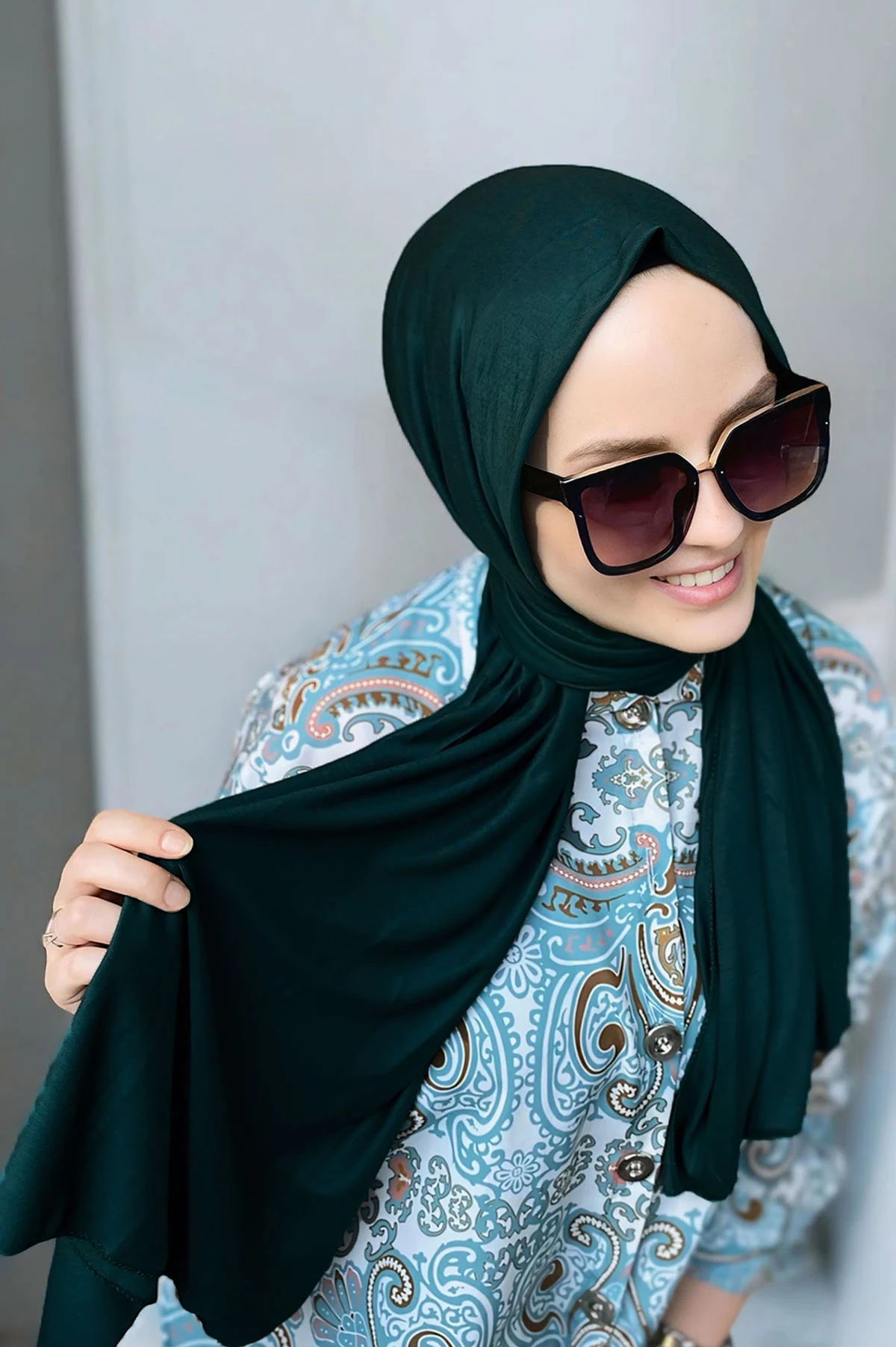 Zümrüt Yeşili 75x190 Düz Penye Şal 287337