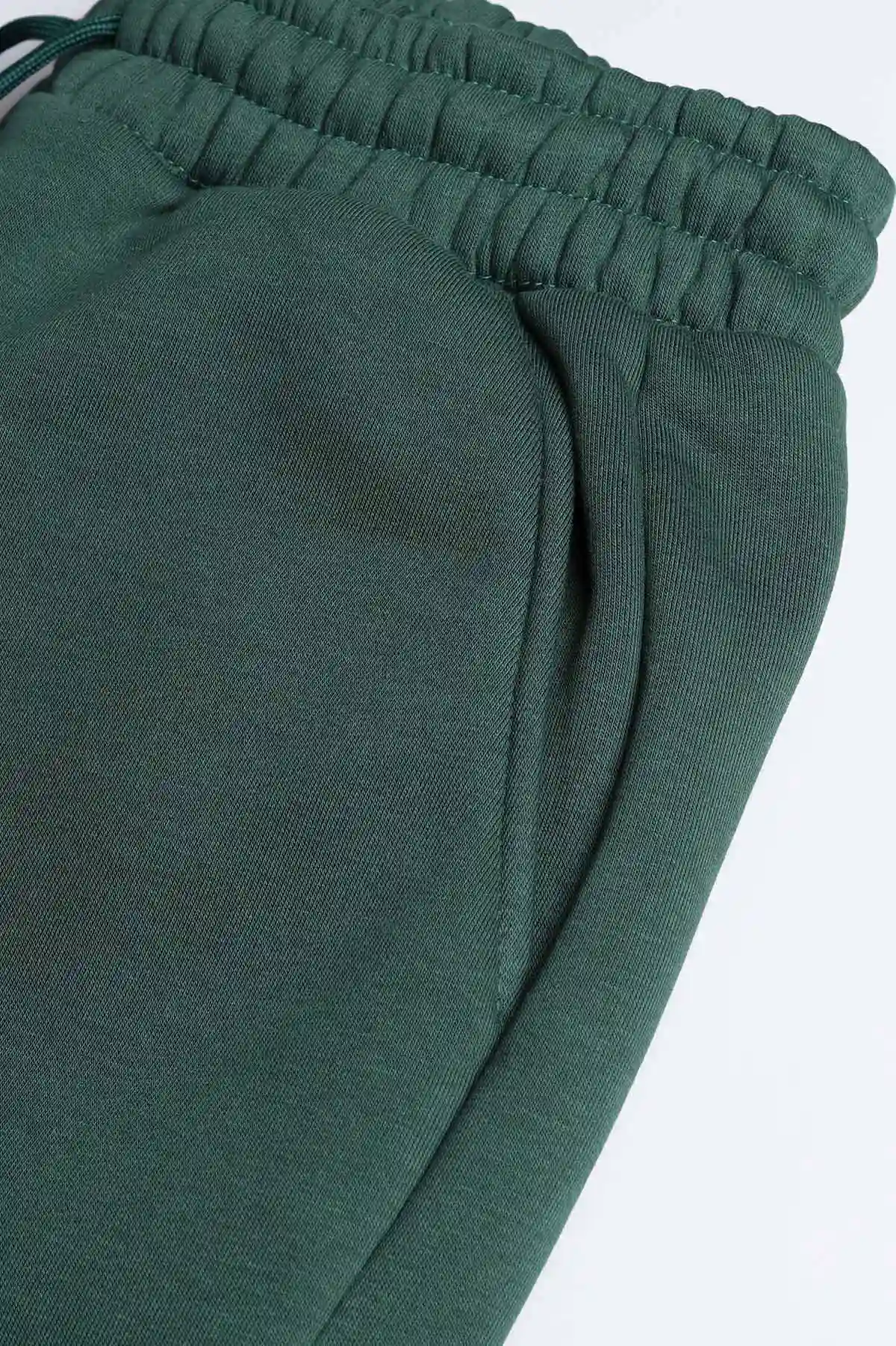 Zümrüt Yeşili Baggy Üç İp Şardonlu Belden Bağlamalı Erkek Eşofman Altı 398053