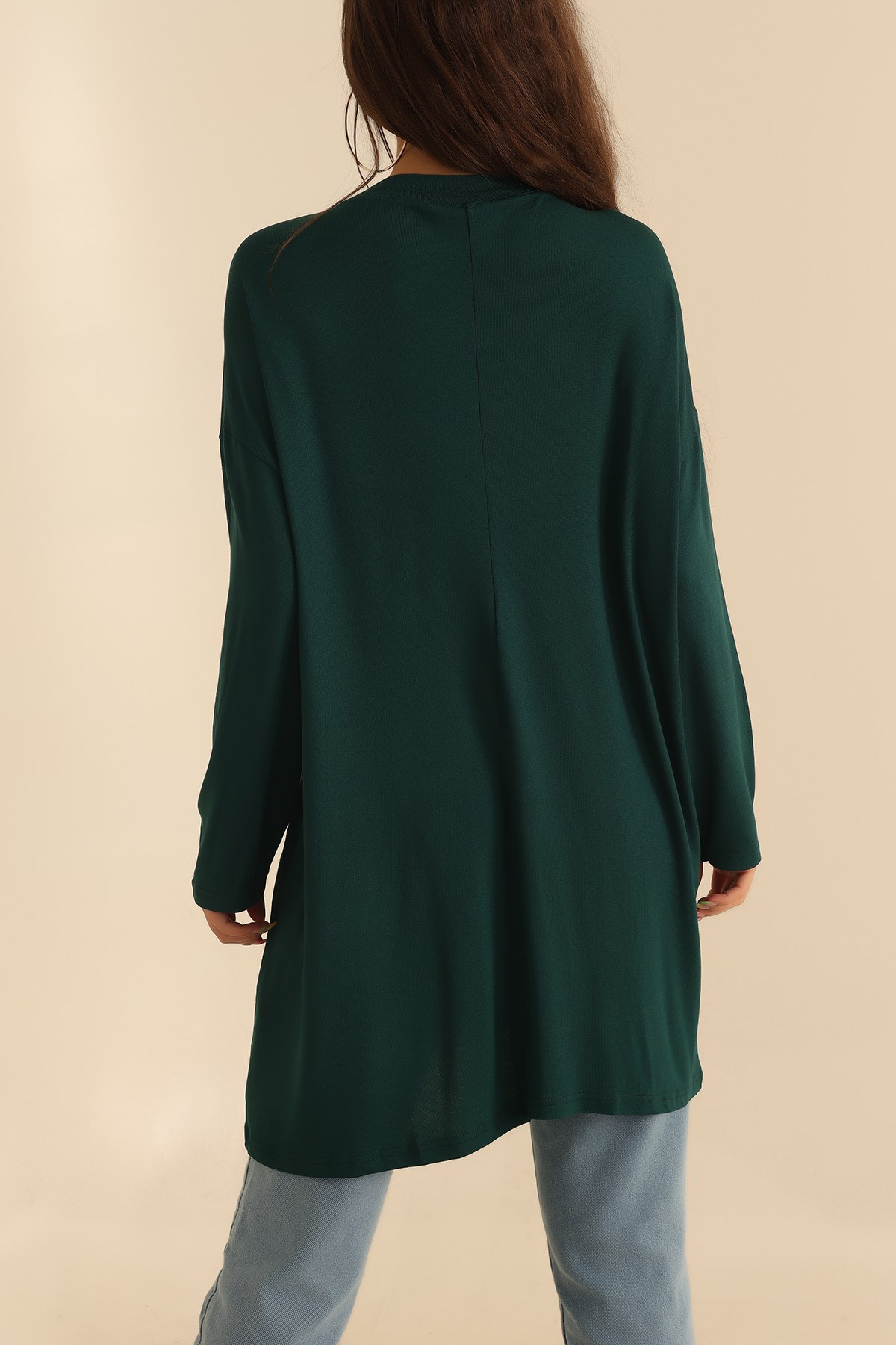 Zümrüt Yeşili Çilek Kumaş Tunik 204120