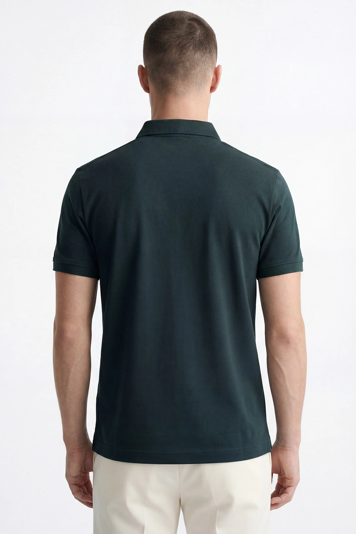 Zümrüt Yeşili Osyho Kumaş Polo Yaka Erkek Tişört 433114