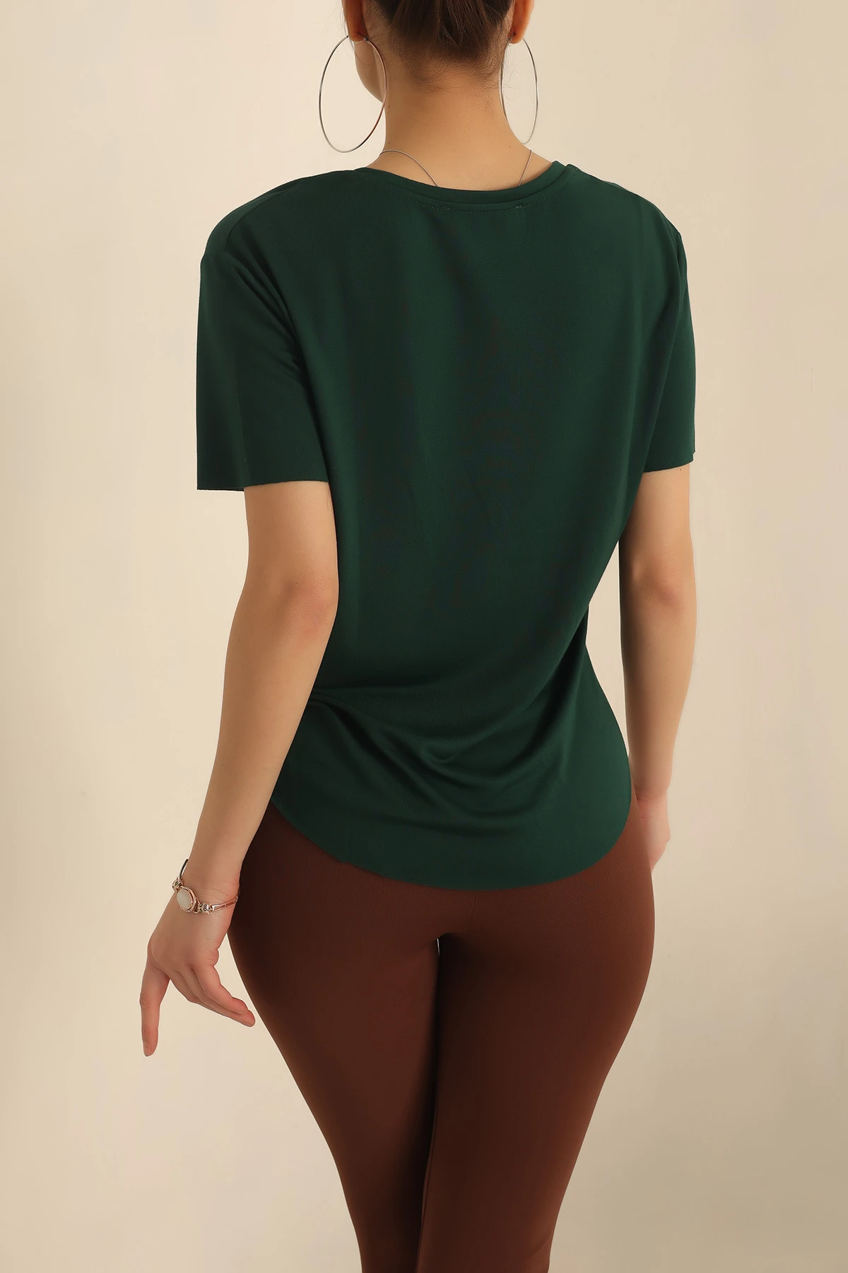 Zümrüt Yeşili Osho Kumaş Bayan Tişört 236044