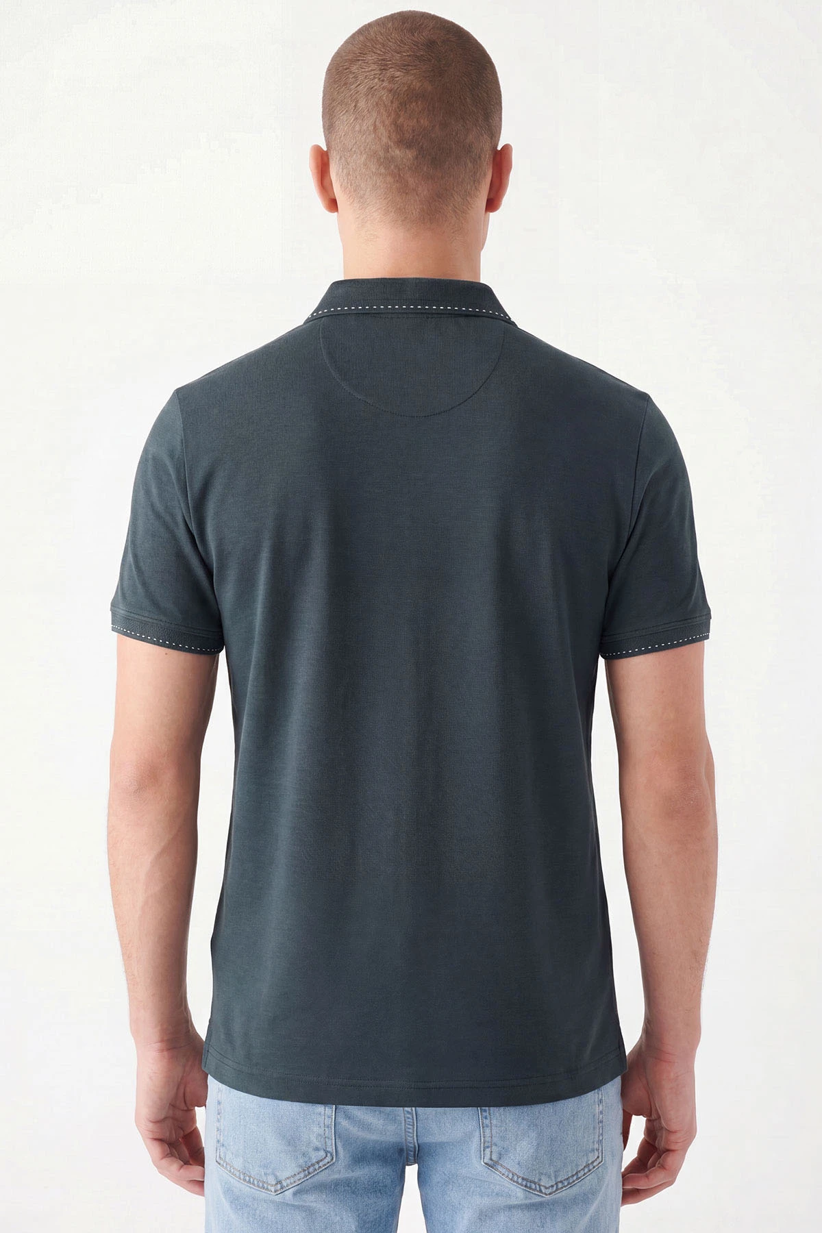 Zümrüt Yeşili Oysho Kumaş Polo Yaka Erkek Tişört 467579