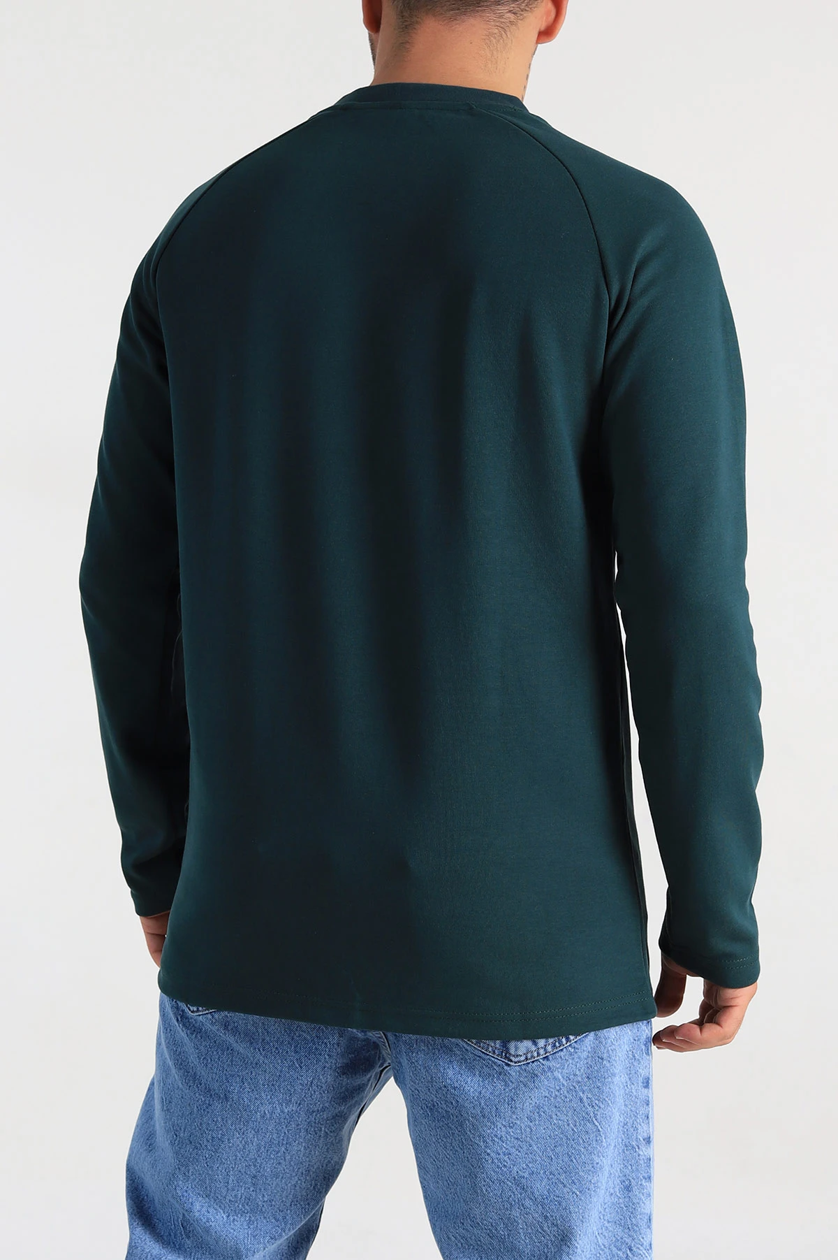 Zümrüt Yeşili Regular Fit Kabartma Baskılı Erkek Sweatshirt 305847