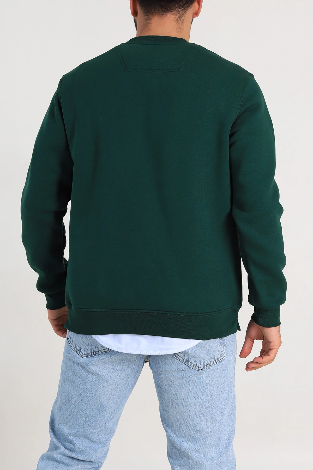 Zümrüt Yeşili Relaxed Üç İp Şardonlu Baskı Detaylı Erkek Sweatshirt 311188