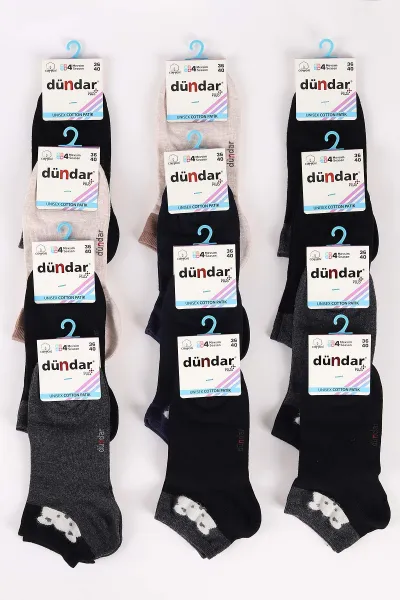 12'li Dört Mevsim Kadın Cotton Patik Çorap (36-40) 465629