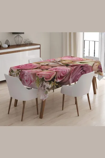 140x220 Dijital Baskılı Mordern Masa Örtüsü 383184
