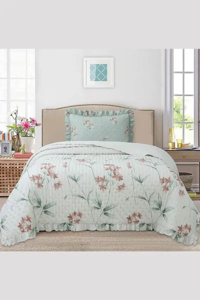 180x240 Cm Bella Home Tek Kişilik Breeze Desenli Yatak Örtüsü 395260