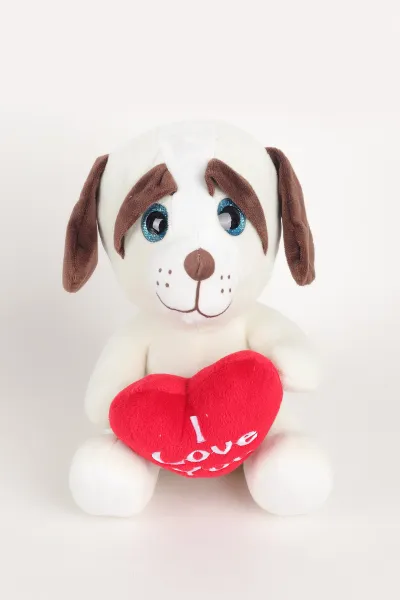25 Cm Mavi Gözlü Kalpli Peluş Ayı Oyuncağı 339353
