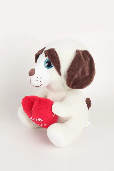 25 Cm Mavi Gözlü Kalpli Peluş Ayı Oyuncağı 339353