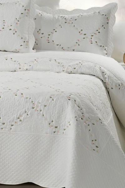 250X260 Cm Toyo Çift Kişilik Renkli Jakarlı Nakışlı Yatak Örtüsü 349870